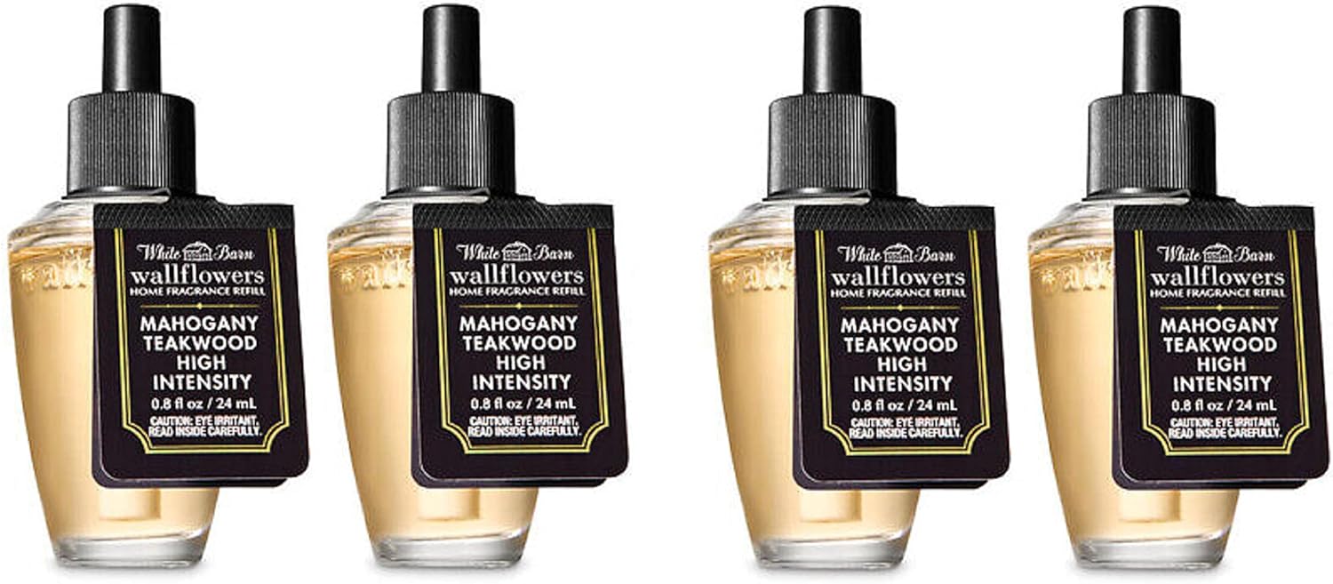 Bath and Body Works 4 Pack Mahogany Teakwood Wallflowers Fragrance Refills