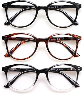 3 Pack Reading Glasses Spring Hinge Stylish Readers Black/Tortoise for Men and Women