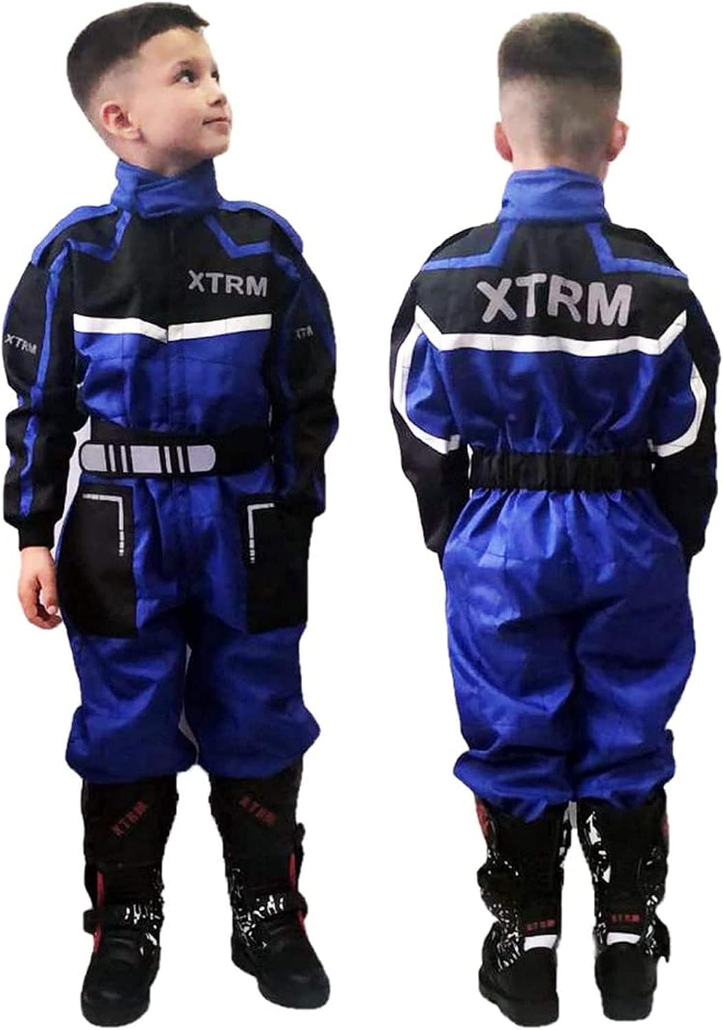 XTRM Kart Suit Blue Kid Motorcycle MX Quad BMX Off Road Pit Mini Dirt ATB Bike One Piece Riding Clothing