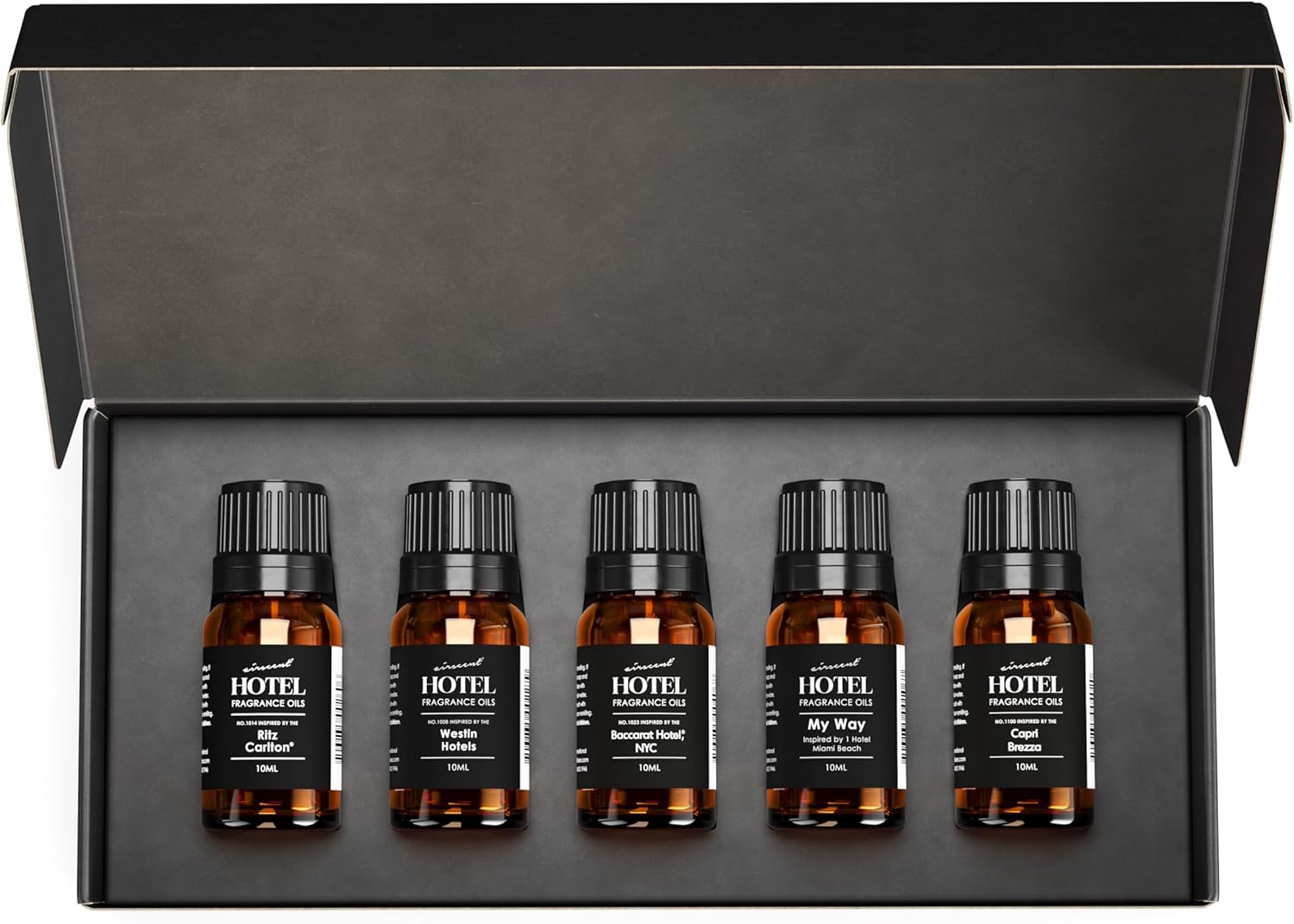 AirScent Hotel Diffuser Oil Gift Set - Buyers’ Best Picks - 10 mL, 0.34 fl oz Hotel Fragrance Oil Gift Set - Inspired by The Ritz Carlton, Westin, Baccarat NYC, My Way and Capri Brezza Scents