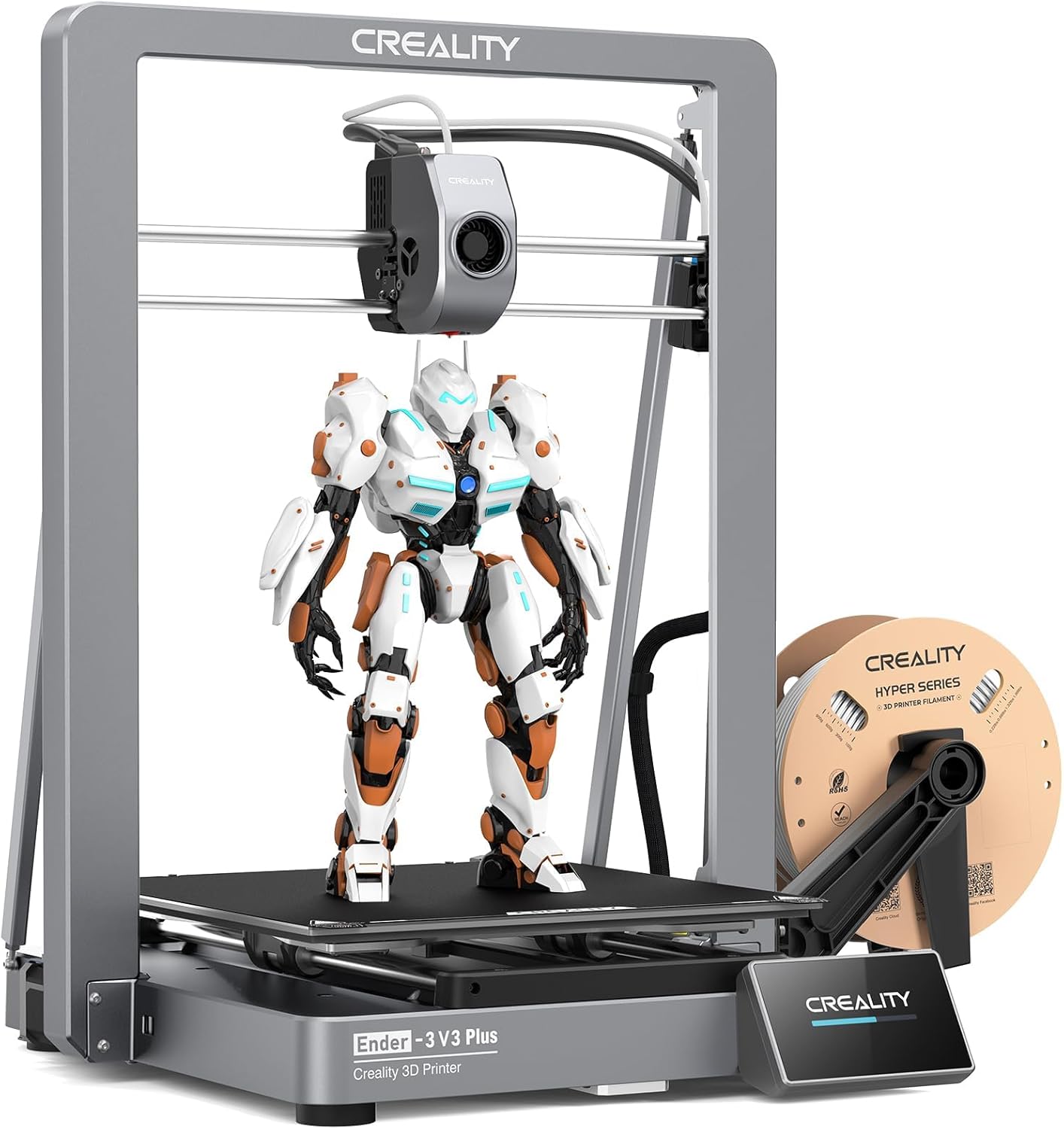 Creality Ender 3 V3 Plus 3D Printer, 2024 New Version 600mm/s High-Speed Auto Leveling Direct Drive Extruder Stable Metal Build Ender 3D Printer Large Print Size 11.8x11.8x13.0in