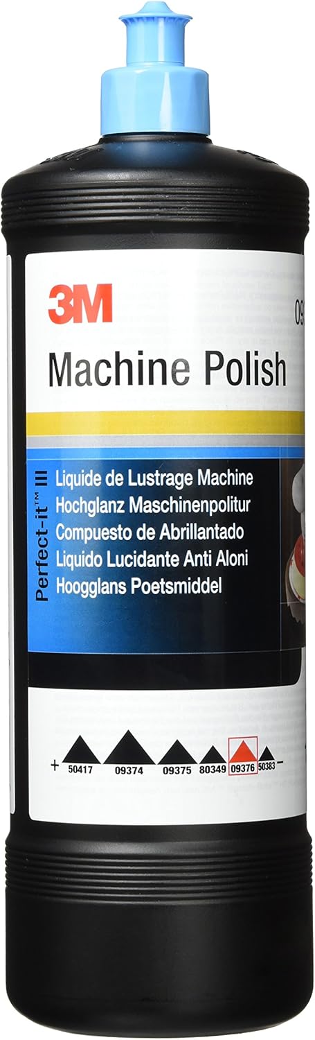 3M Perfect-It High-Gloss Machine Polish, 09376, Paint Polish, Silicone-Free, Wax-Free, For Removing Swirl Marks And Other Smaller Surface Defects In Paint, High-Gloss Finish, 1 Liter.