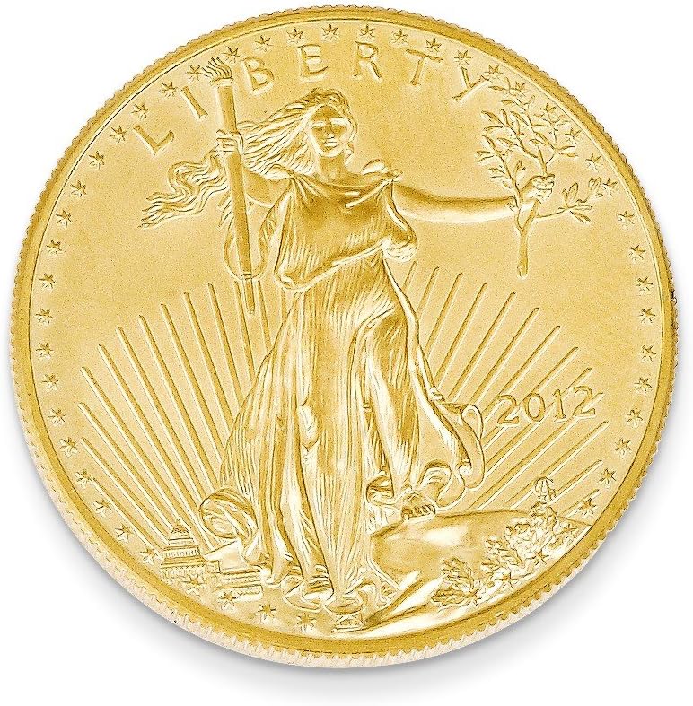Solid 22K Yellow Gold 1Oz American Eagle Coin (1.28 x 1.28 Inches)