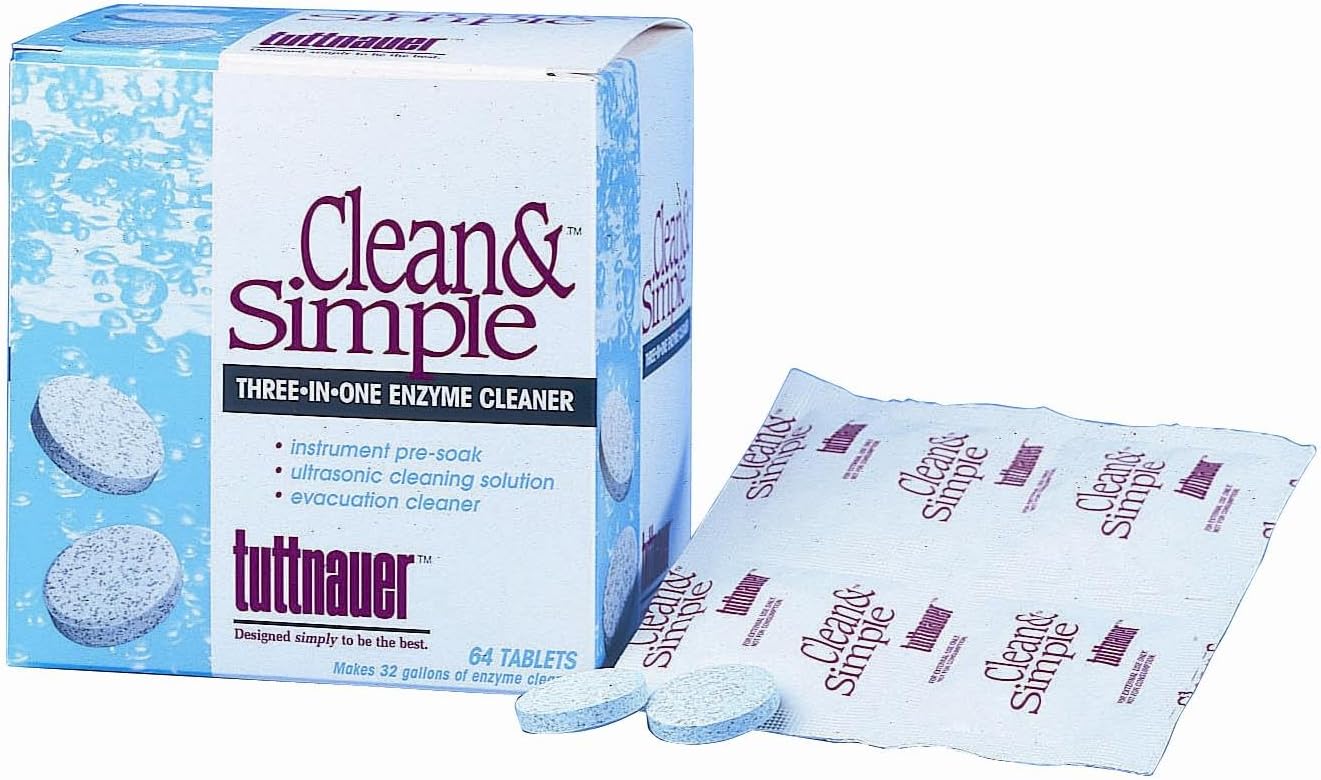 Tuttnauer Clean & Simple Ultrasonic - Enzymatic Tablets (12 Boxes / 64 Tablets in Each) by Tuttnauer
