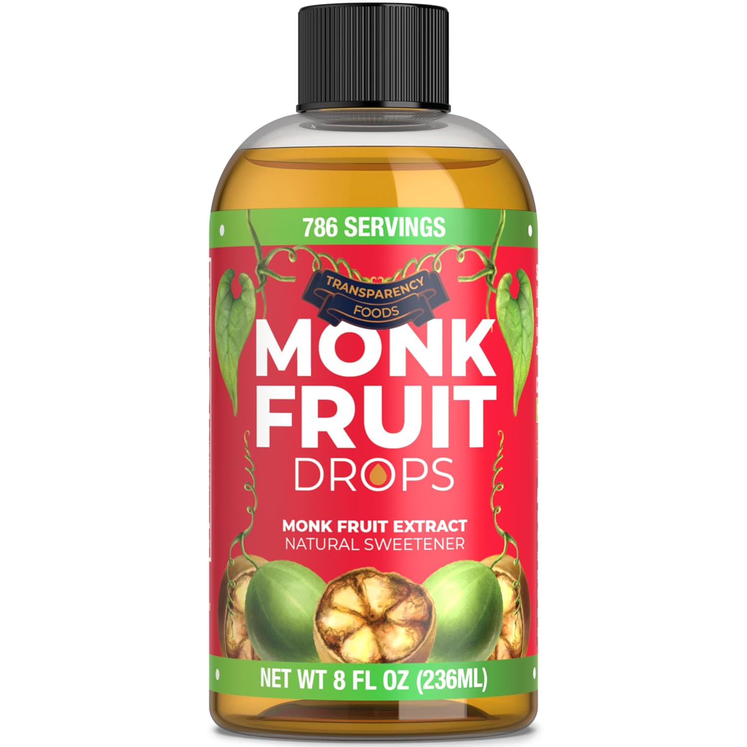 Monk Fruit Drops - Natural Sweetener 15X Sweeter Than Sugar (786 servings)