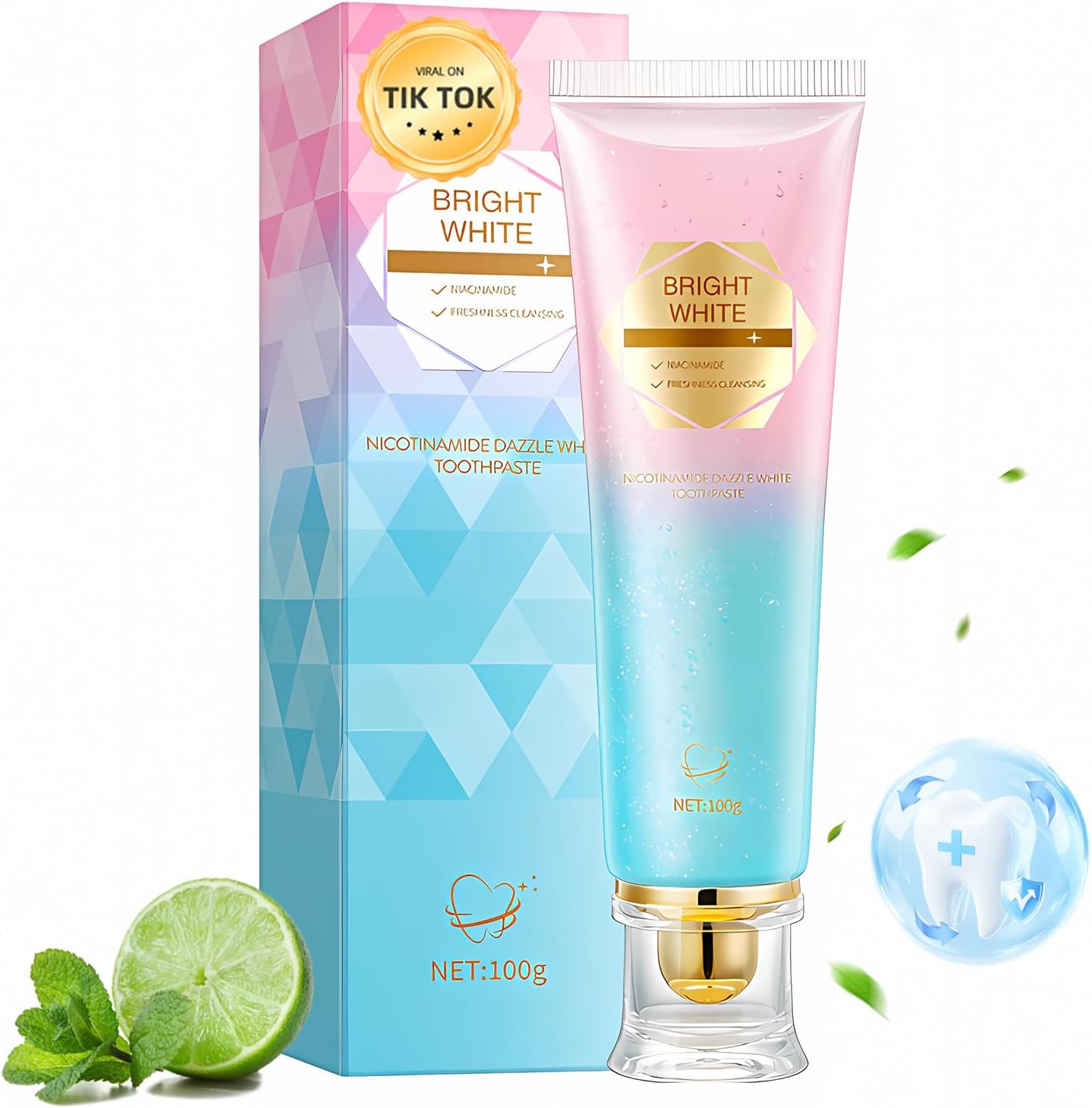 Niacinamide Whitening Toothpaste, Niacinamide Toothpaste Intensive Whitens Teeth, Protects Tooth Enamel, Fresh Breath & Stain Removal Formula,Freshens Breath 24 Hours (Mint).