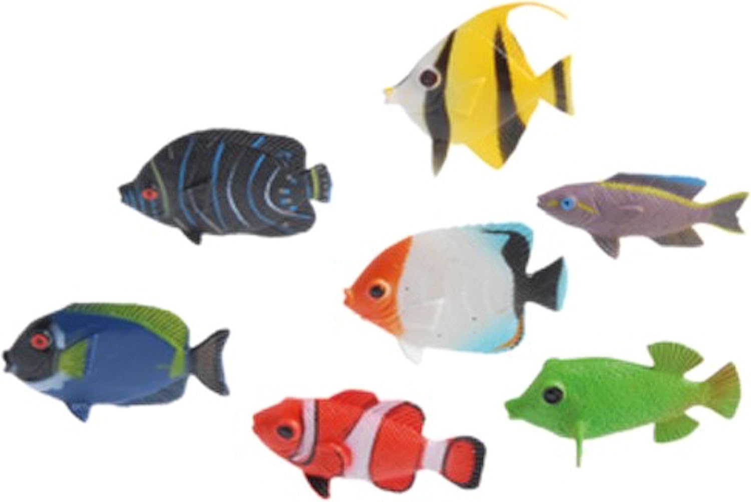 US Toy Assorted Color and Design Tropical Fish Figure Play Set (Lot of 12)