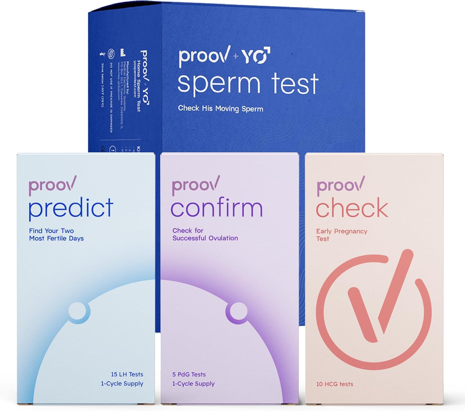 Proov Hers & His Fertility Starter Test Kit | Ovulation Predictor & Confirmation Test and Check Pregnancy Test for Women + Male Sperm at Home Test | Sperm Count & Motility Test for Men