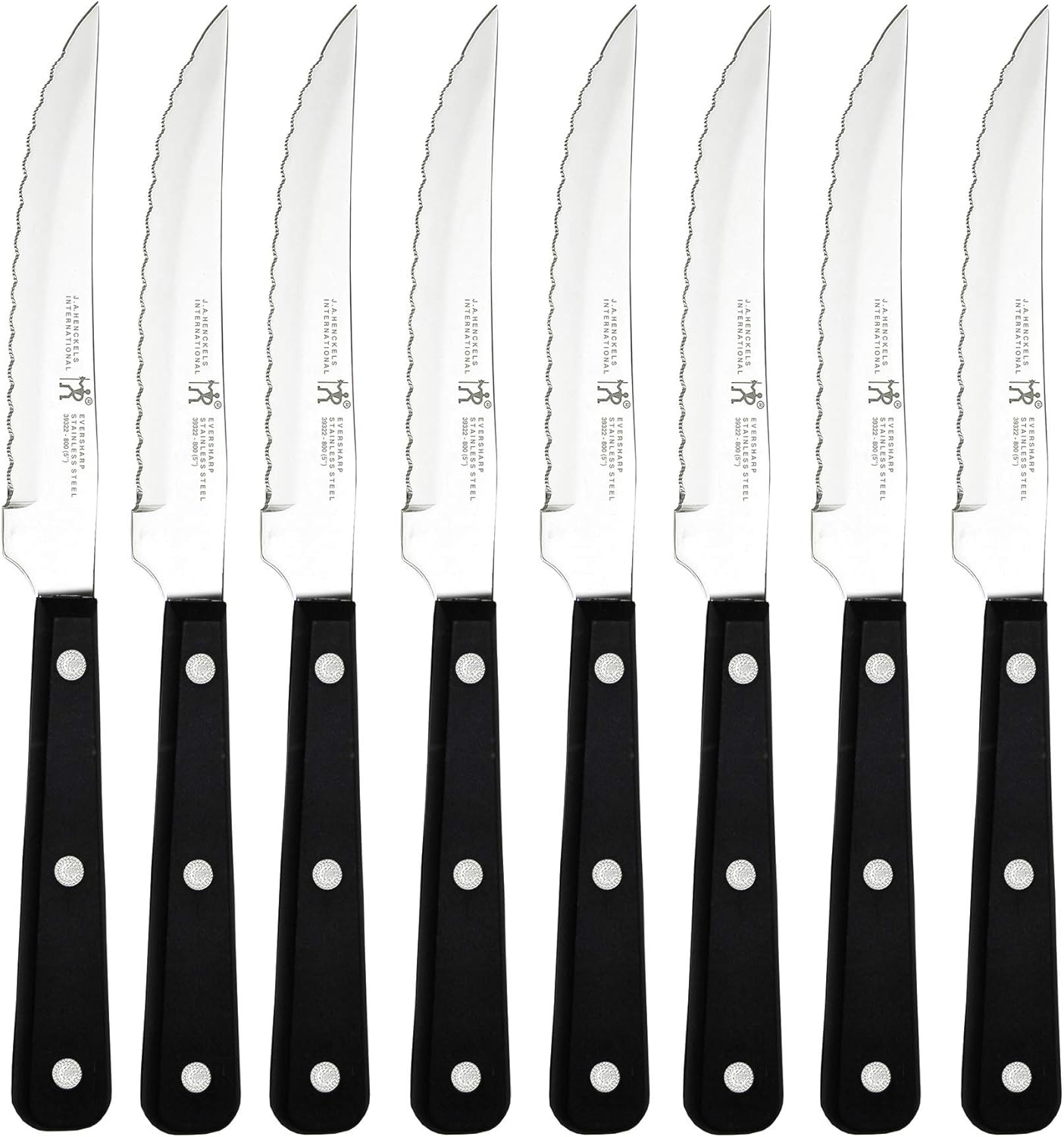 HENCKELS Razor-Sharp Steak Knife Set of 8, German Engineered Informed by 100+ Years of Mastery,Black