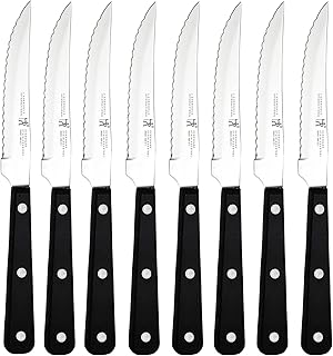 HENCKELS Razor-Sharp Steak Knife Set of 8, German Engineered Informed by 100+ Years of Mastery,Black