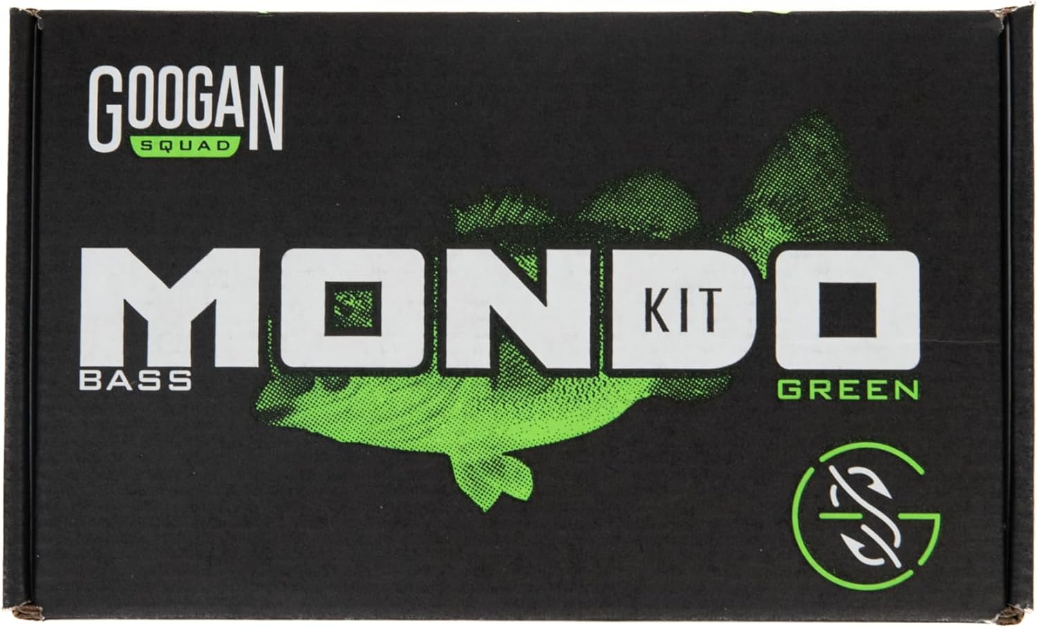 Googan Squad Mondo Kit Bass Fishing Lure Sets – Black, Green & Gold Series for Largemouth & Smallmouth Bass – Includes Premium Tackle & Mystery Box Essentials
