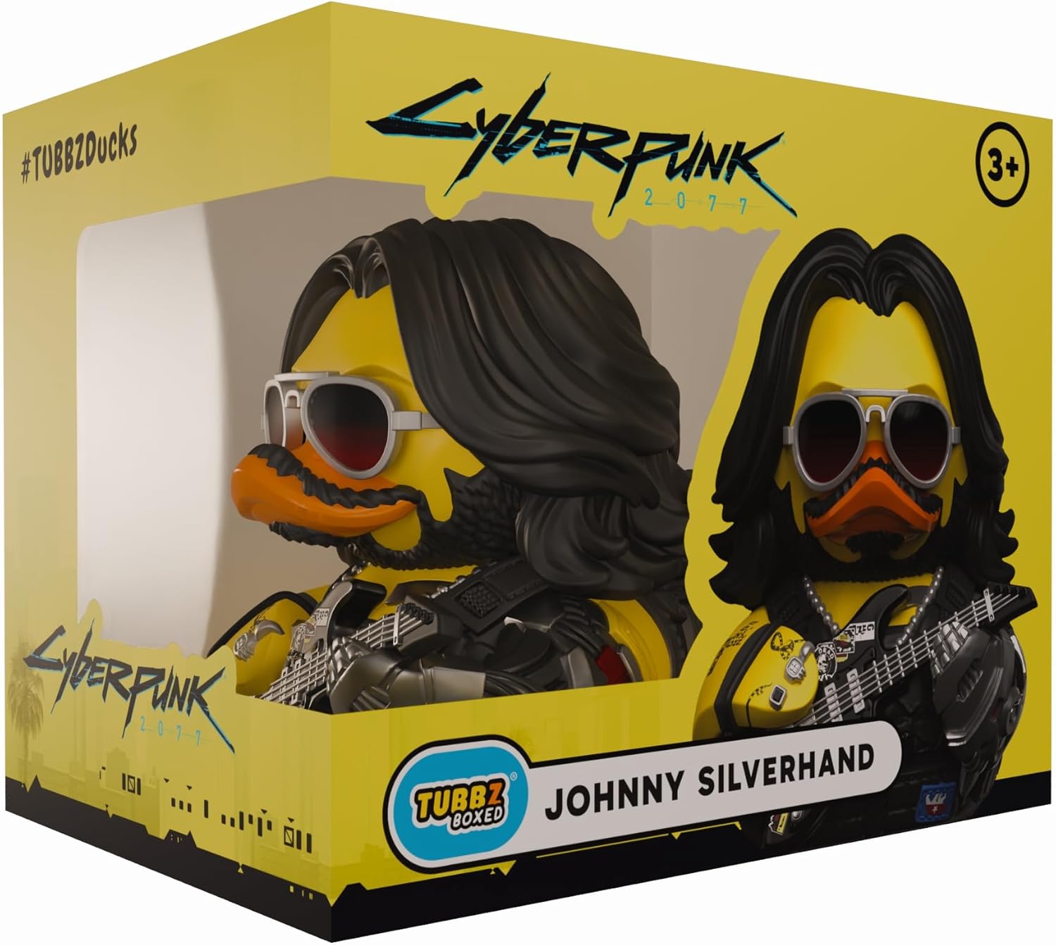 TUBBZ Boxed Edition: Cyberpunk 2077 - Johnny Silverhand Cosplaying Rubber Duck Vinyl Figure – Official Collectible for Fans of Cyberpunk
