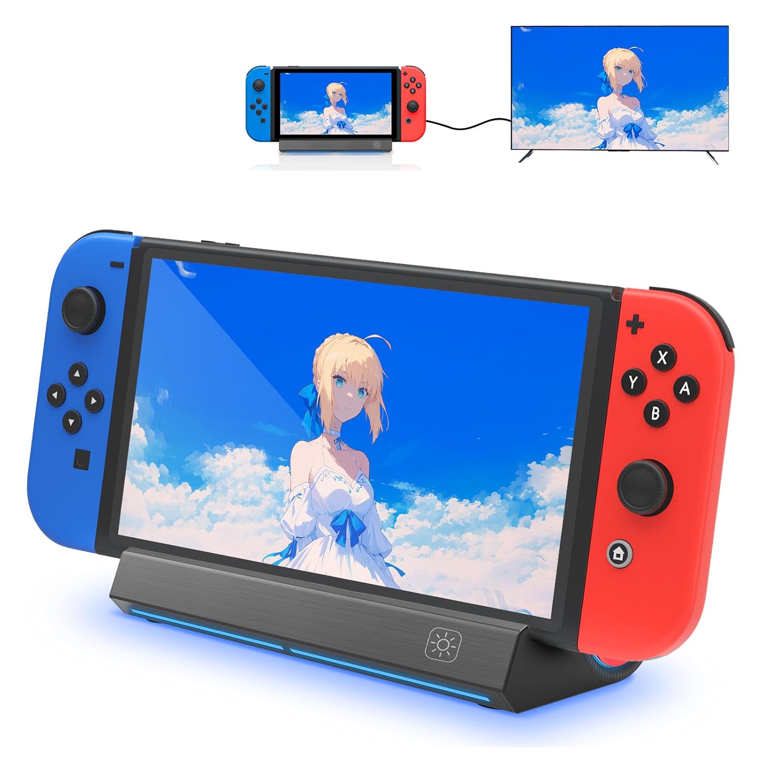 Switch Dock,- Dock Station for Switch/Switch OLED, Switch Portable Charging Stand, 4K HDMI Output and 2*USB Port, Replacement for Switch Dock