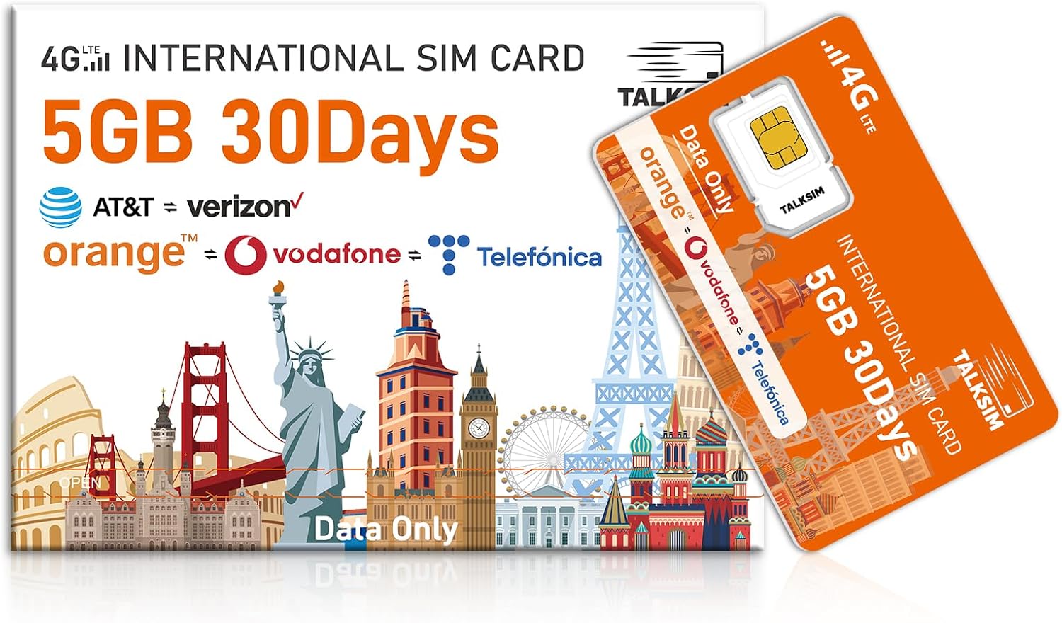 International Data SIM Card 5GB 30Days, 5G/4G LTE Coverage in USA and 49 Countries |UK, Europe, Asia, Oceania Prepaid Travel Data Only SIM for Portable WiFi Mobile Hotspot, Tablet, No Contract