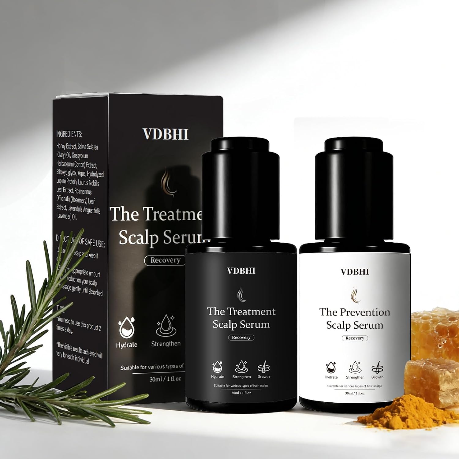 Hair Growth Serum Bundle for Women & Men - Volumizing & Thinning Hair Care with Plant-Based Actives, Sulfate-Free Scalp Serum for Healthy Hair (1)