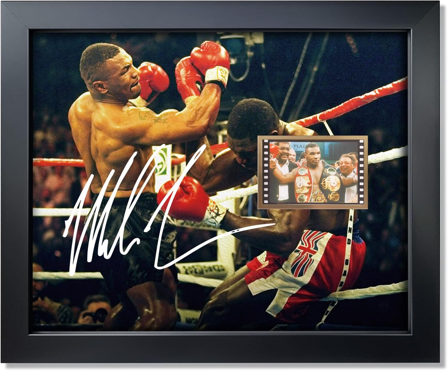 sufenvera Signed Mike Tyson Boxing Fan Photo Gifts 10x8 Inch,Mike Tyson Memorabilia Film Picture Framed Poster Decor