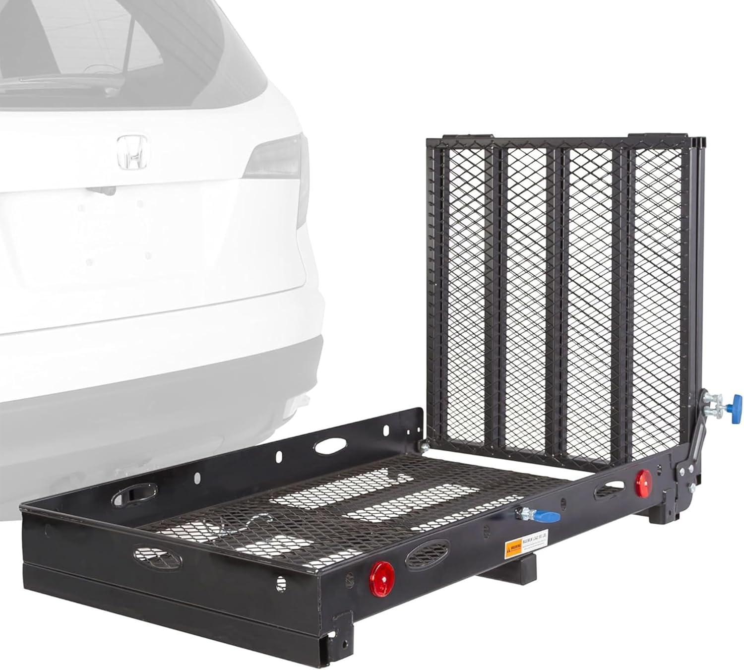 Silver Spring 48" x 28" Steel Scooter Wheelchair Carrier w/60 Ramp, 500 lb. Cap, Folding, Hitch Mount