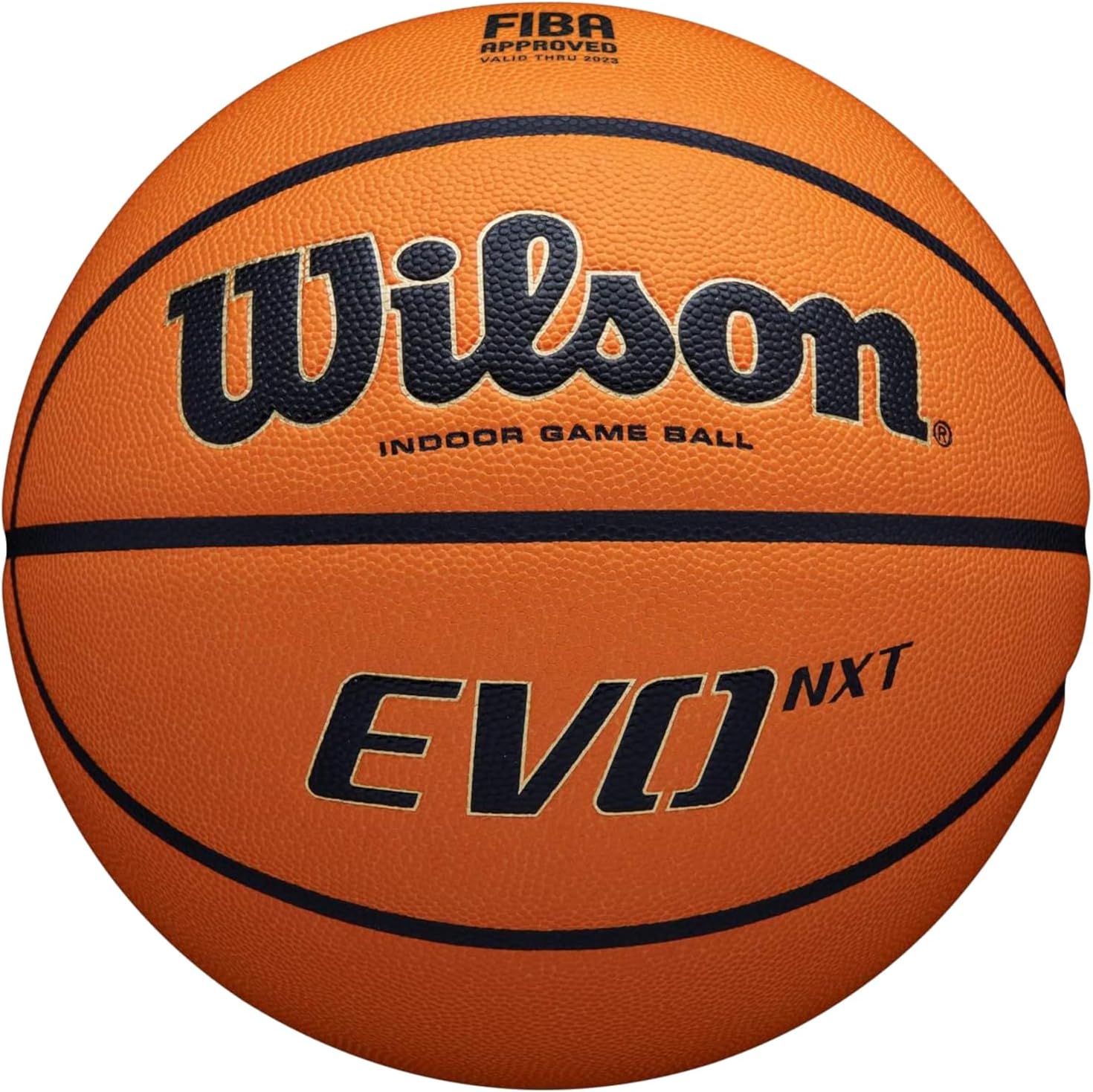 Wilson Basketball EVO NXT FIBA GAME BALL, Mixed Leather, Ideal for Indoor, Size 7, Brown, WTB0965XB
