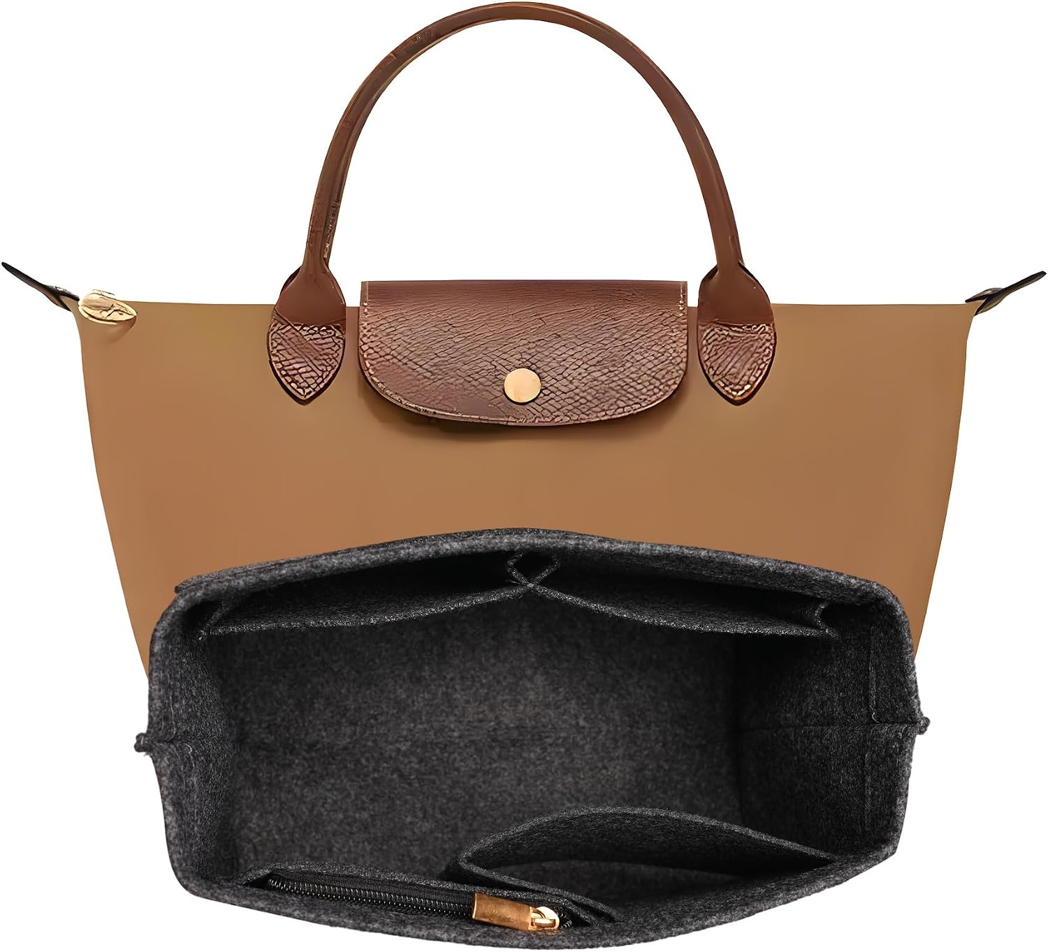 Bag Organiser Insert, Felt Bag Organizer, Handbag Organiser Beige Tote Bag Insert Purse Accessories (Dark Grey, Medium)