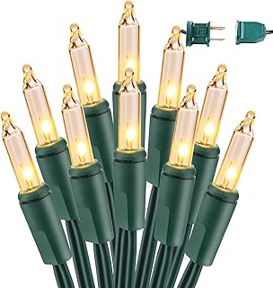 BrizLabs Clear Christmas Lights Outdoor 300 Count 69.6ft Incandescent Christmas Lights Connectable Warm White String Lights UL Certified Xmas Mini Lights Green Wire for Indoor Tree Holiday Party Decor