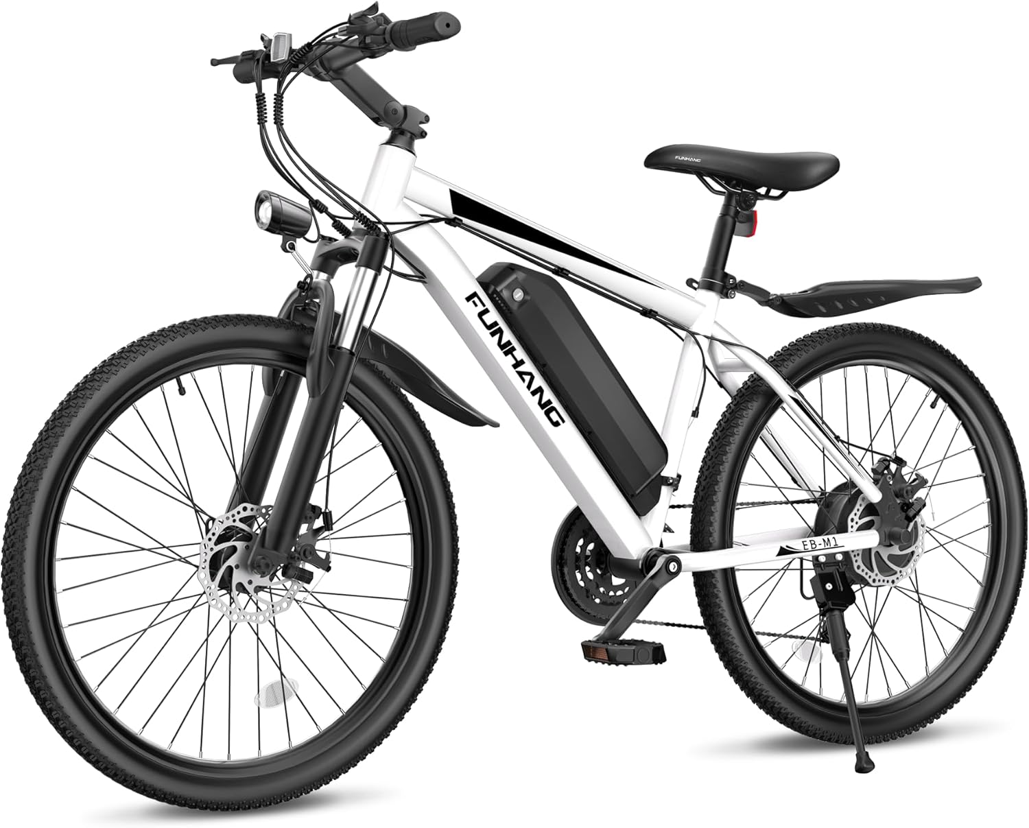 Electric Bike for Adults, 26'' 1000W Peak Ebike, Up to 50 Miles 21.7MPH Electric Mountain Bike with 48V 374.4WH Removable Battery, Adjustable Stem, Fenders, Lockable Suspension Fork, 21-Speed