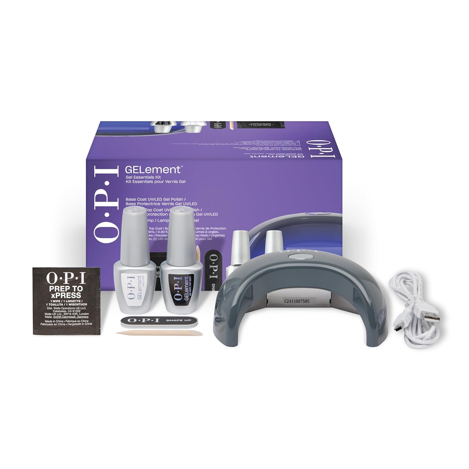 OPI GELement LED Cure Gel Nail Polish System | Easy DIY Professional Salon Quality | 30 Colors, Base Coat, & Top Coat | LED Curing Lamp | Starter Kit + Prep Supplies | Vegan Formula | Soak Off Removal