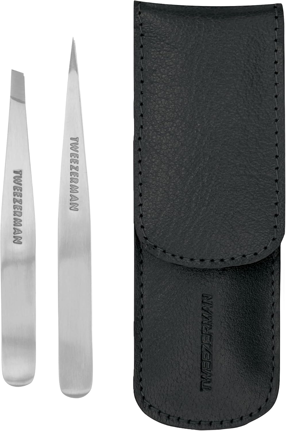 Tweezerman Petite Tweeze Set for Eyebrows with Travel Case Black