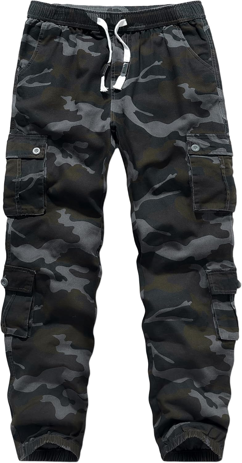 APTRO Cargo Combat Trousers for Men UK Camo Tactical Mens Trousers Work Trousers Cotton Joggers with Multiple Pockets