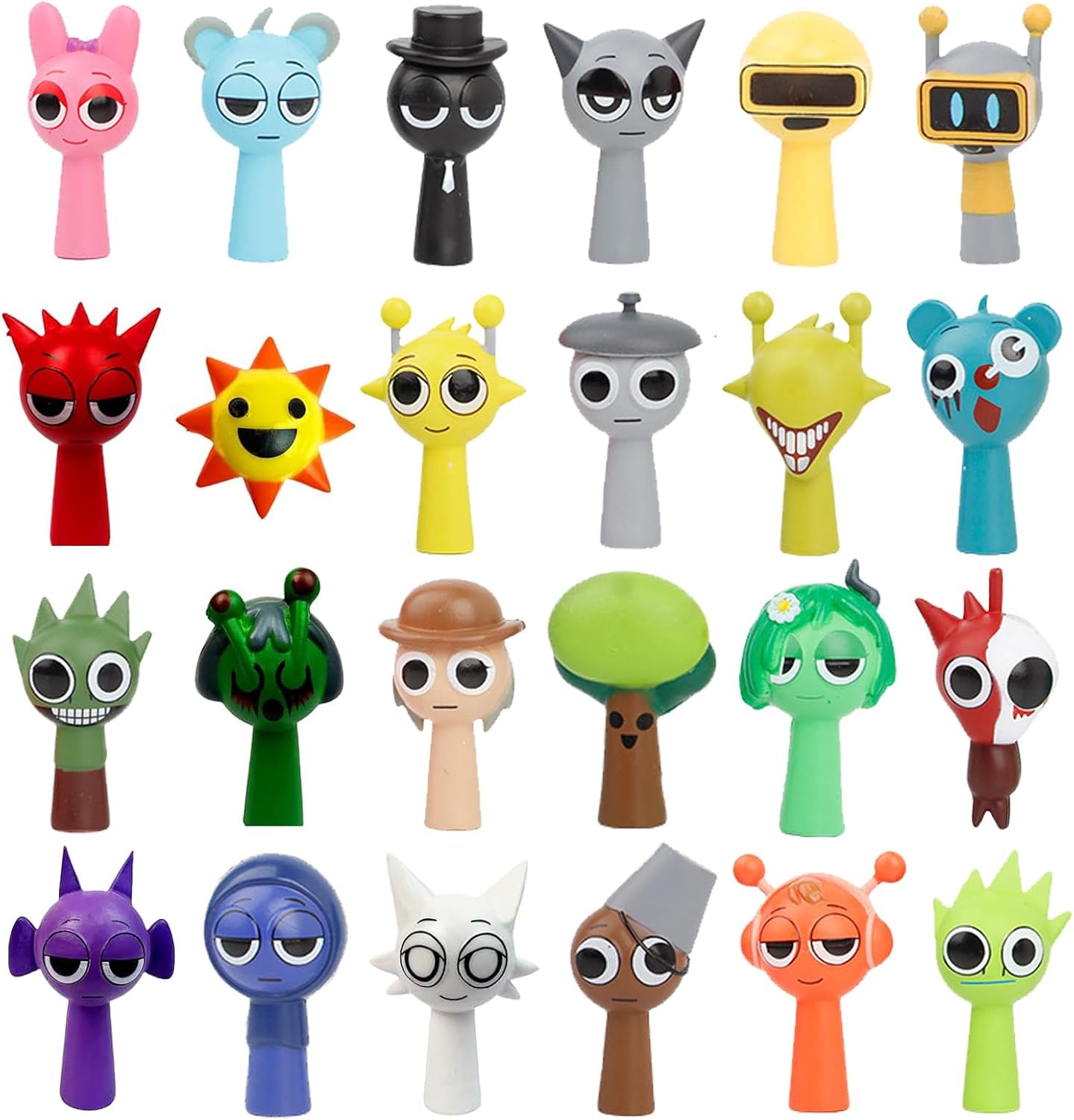 Sprunki Action Figures Mystery Box - 24Pcs Collectible Figurines for Adults, Party Cake Toppers, Office Room Decor Gift Set