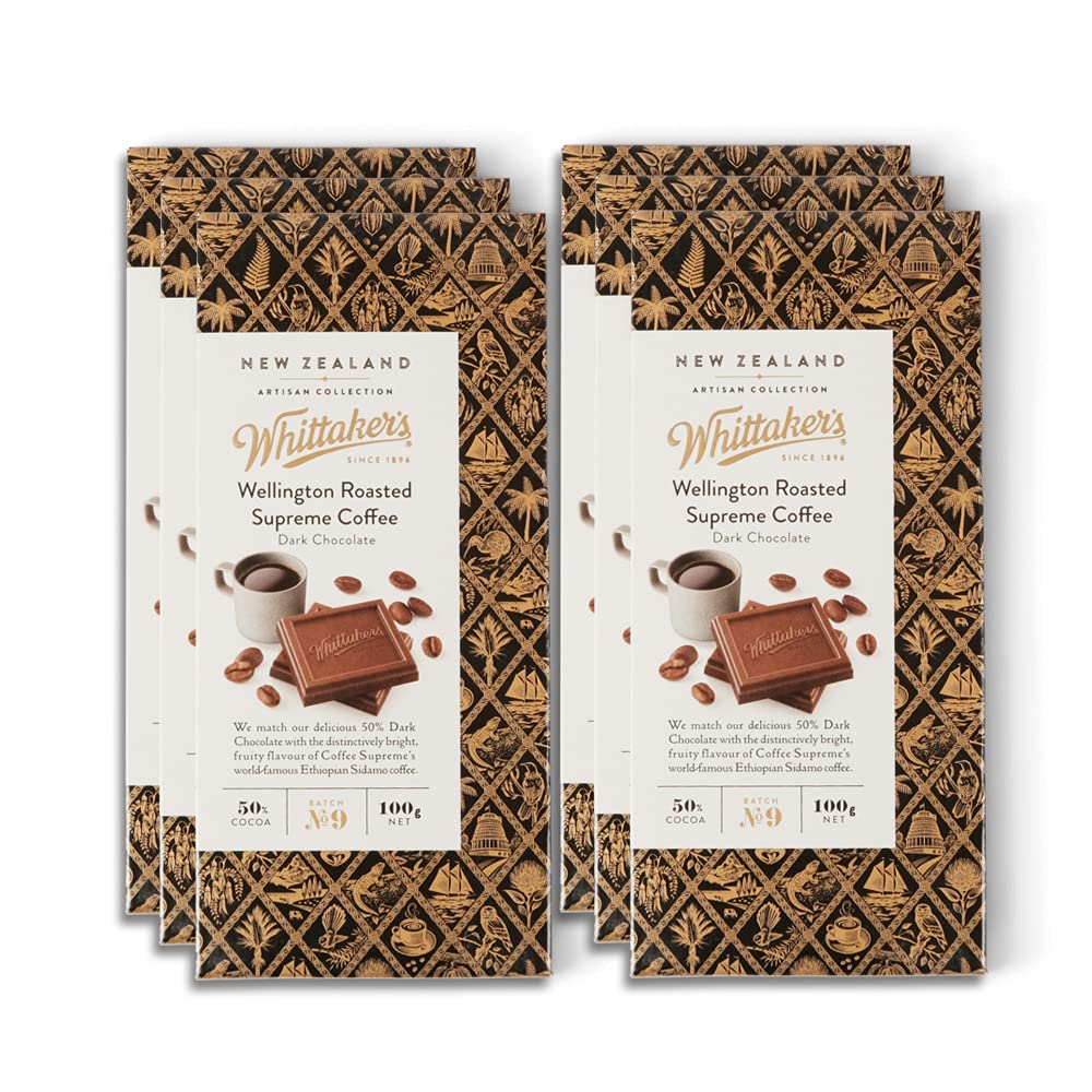 Whittaker's Wellington Roasted Coffee Supreme Chocolate 100g (Pack of 6)