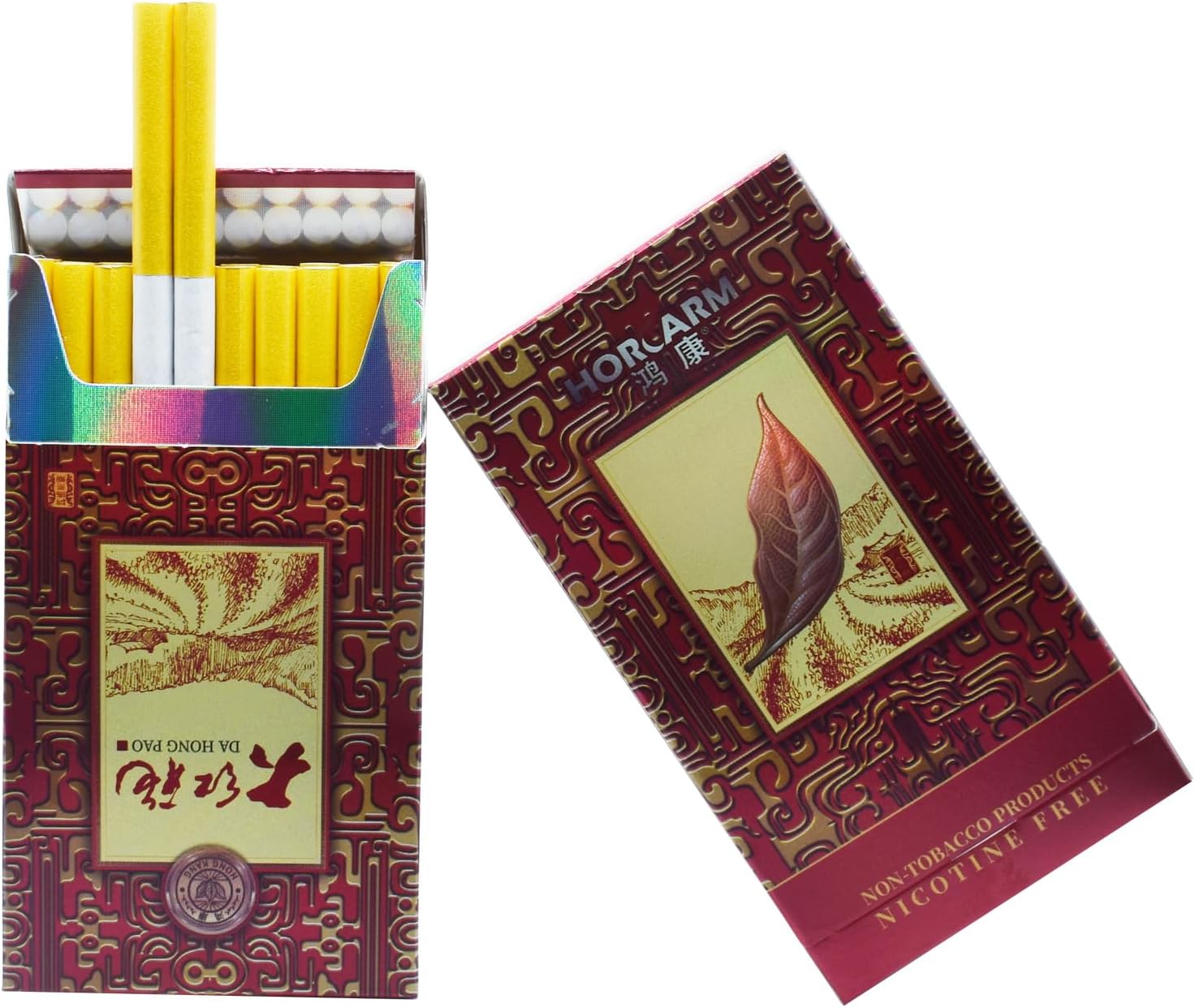 Herbal Cigarettes- Tobacco Free, Nicotine Free, 2 Packs-40 Smokes, Red