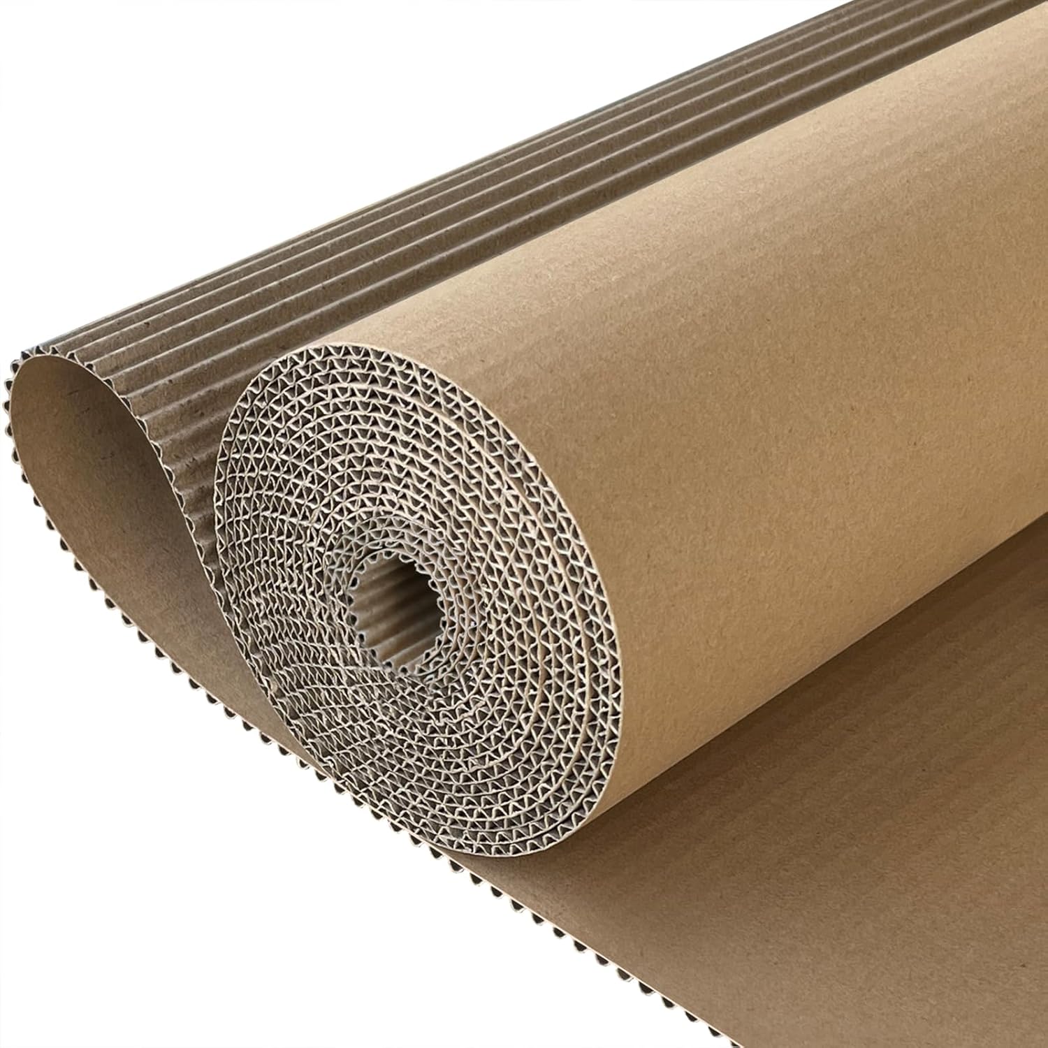Corrugated Cardboard Roll, 17 x 197 Inches Thicker Wider Corrugated Paper, Single Face Large Cardboard Sheets Thick Cardboard Roll for Crafts, Shipping, Mailing, Gift Packaging