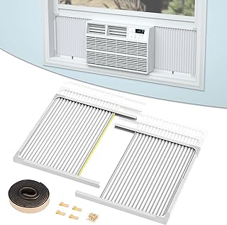 Air Jade Window Air Conditioner Side Panels with Frame, Adjustable AC Side Panels for 5,000 to 14,000 Btu Window AC Units, Extra Wide Window Air Conditioner Panels and Frame Kit, Pack of 2