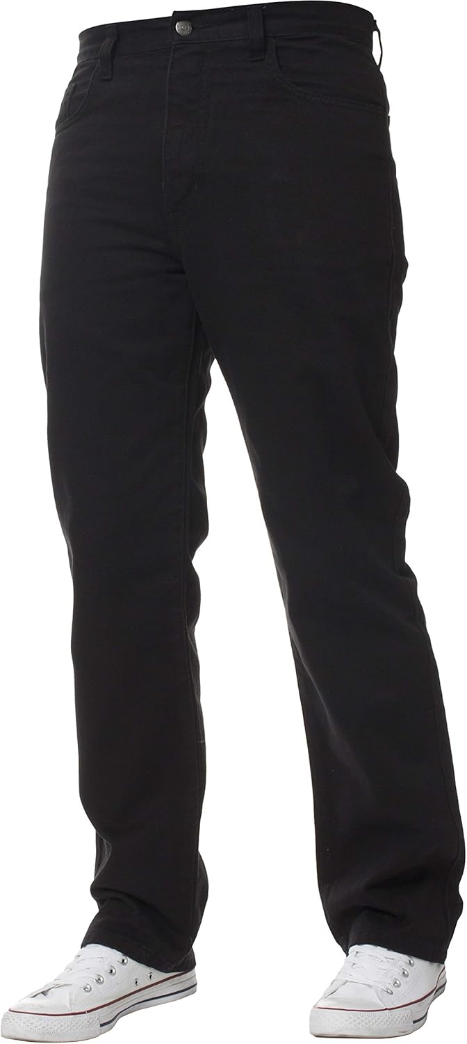 Mens Straight Leg Jeans Basic Heavy Duty Work Denim Trousers Pants All Waist Big Sizes in 4 Colours