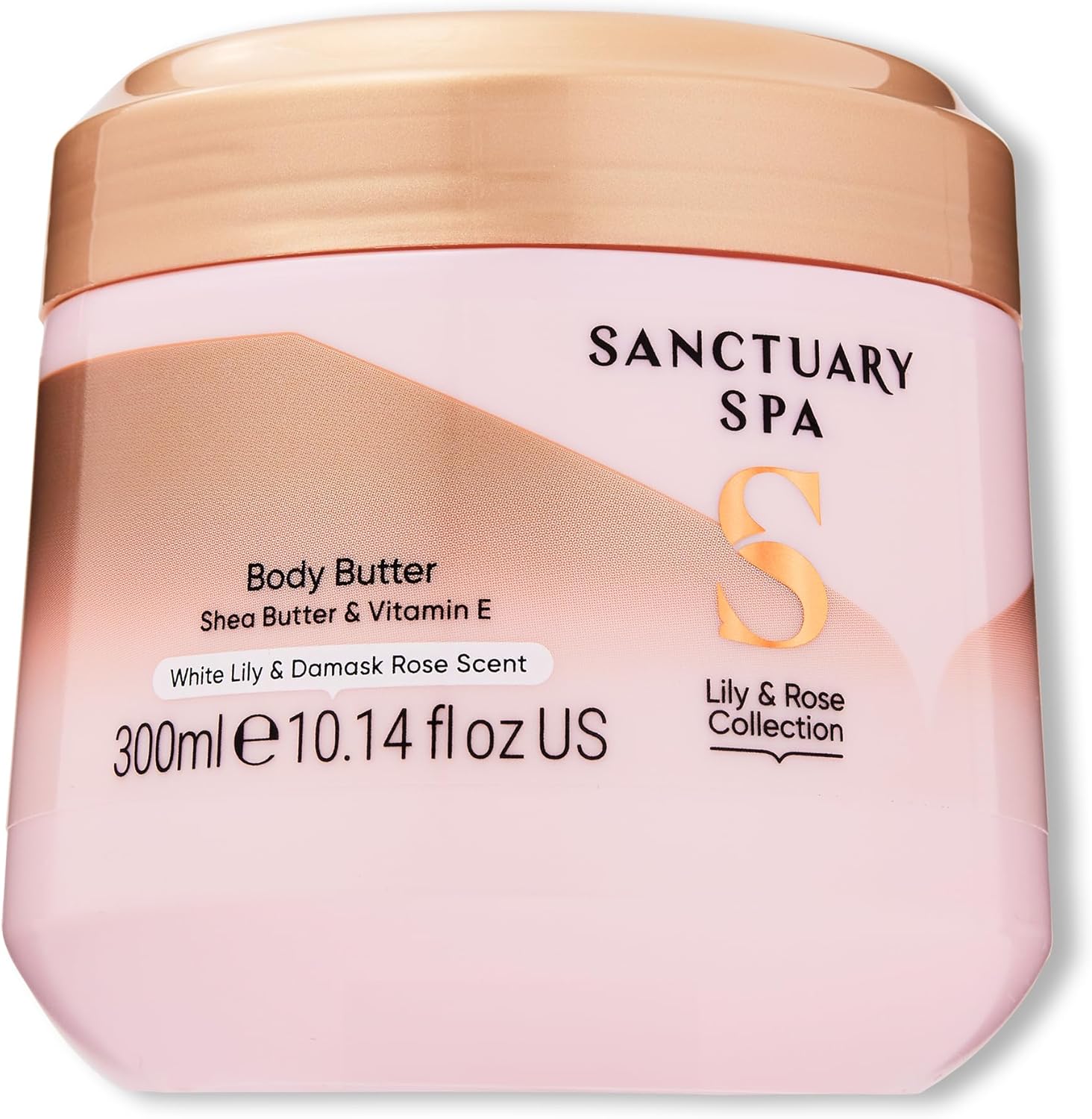 Sanctuary Spa Lily & Rose Body Butter for Women, No Mineral Oil, Cruelty Free & Vegan Shea Body Moisturiser, 300ml