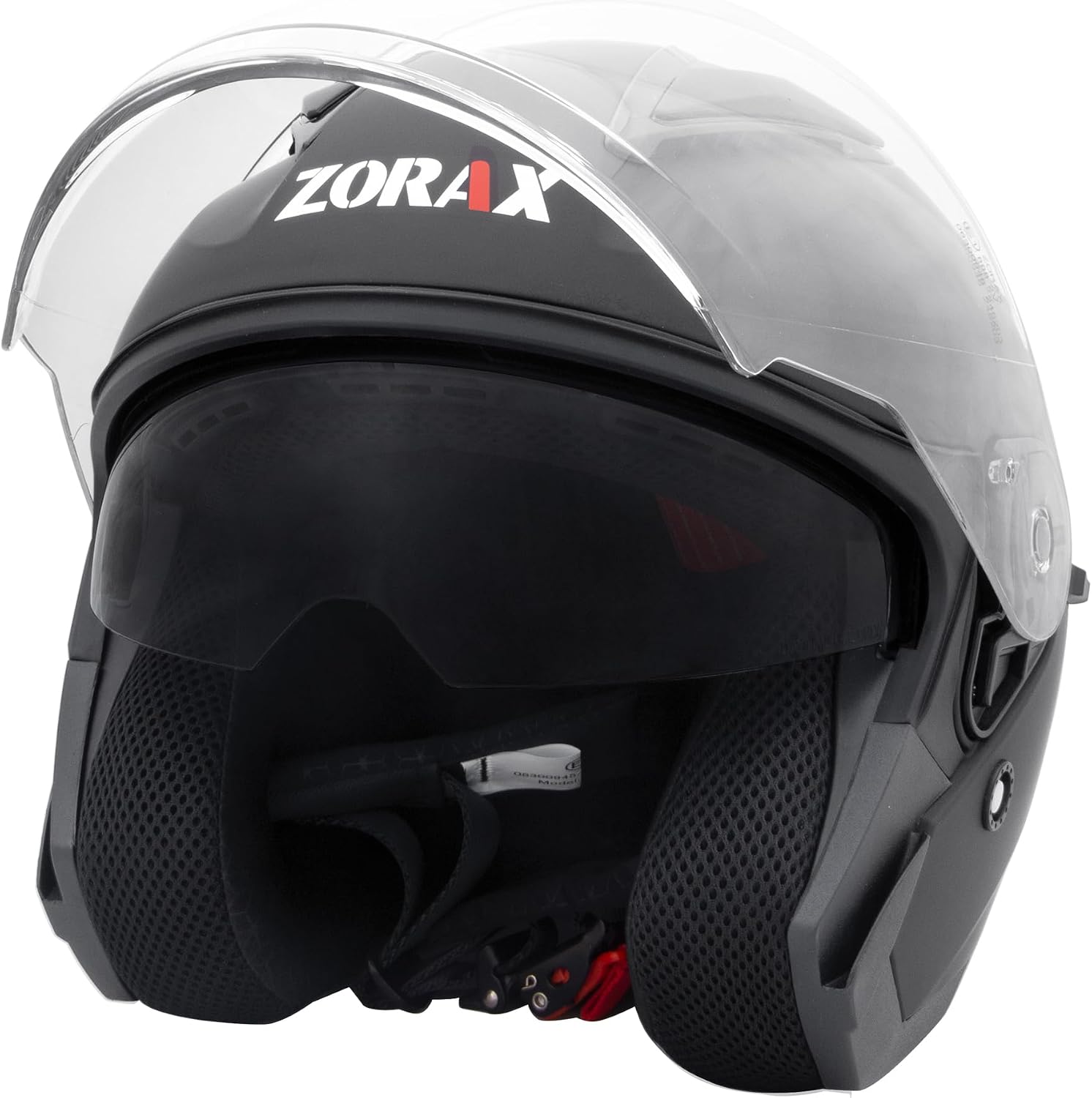 Zorax ZOR-608 Double Visor Open Face Helmet - Matt Black XXL (62-63cm)