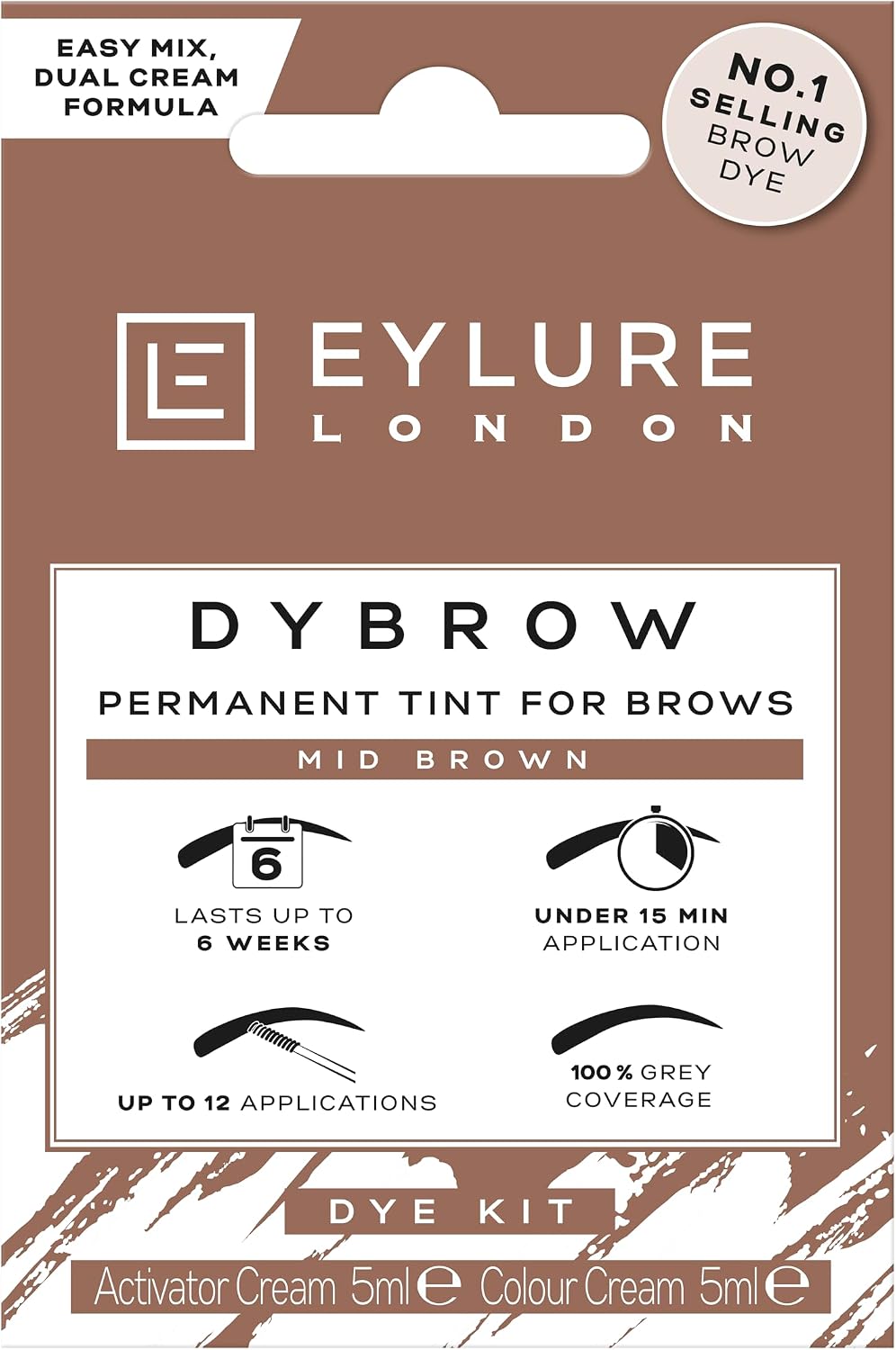 Eylure Dybrow Dye Kit - Mid Brown