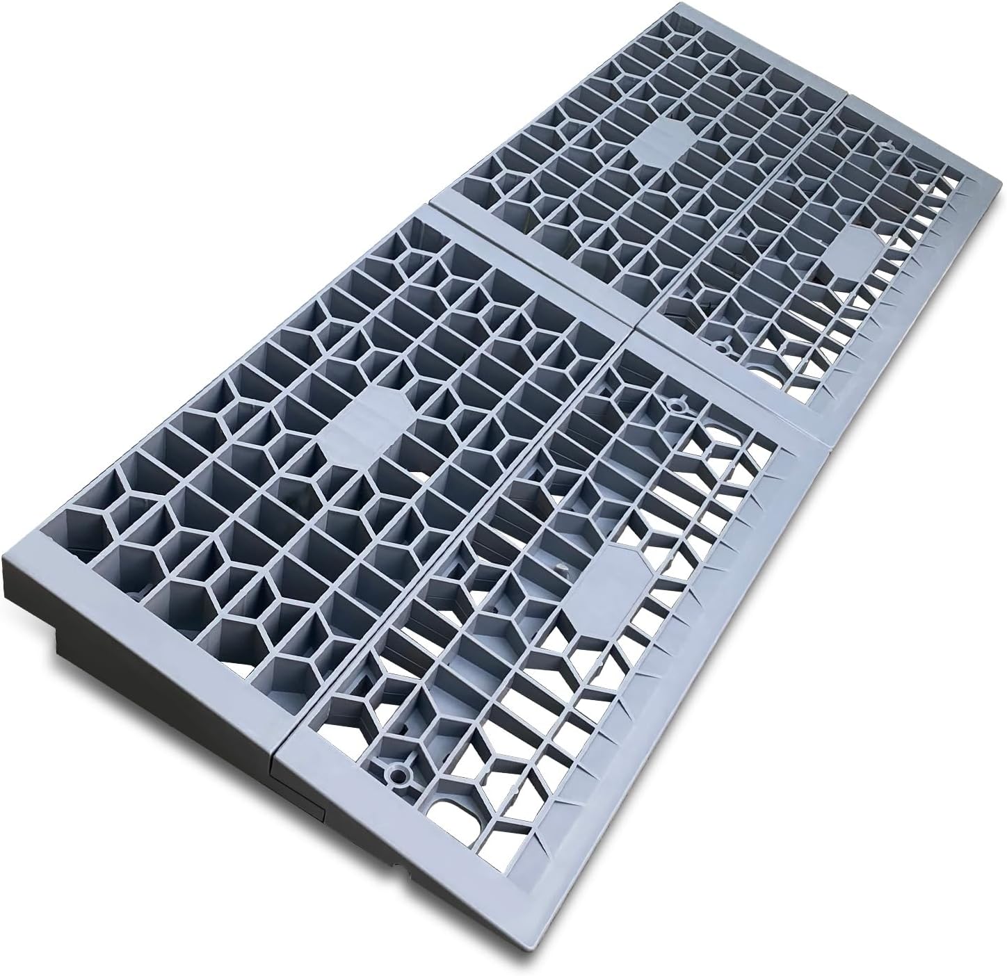 Modular Threshold Ramps for Doorways, 2'' Rise Wheelchair Ramps for Home Steps, 3000 Lbs Load Capacity Detachable Solid Plastic Entry Door Ramps for Wheelchairs and Cars, 2 PCS