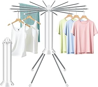 Clothes Drying Rack Wheels Foldable with Quadruped Support|Portable Laundry Drying Rack Hanger with Tail & Bottom Pulley - Convenient Storage & Outdoor Laundry Rack for Hanging Clothes