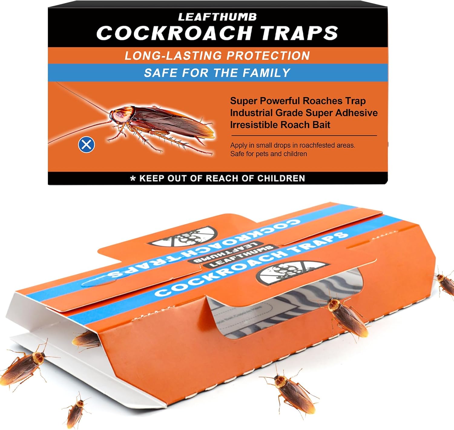 Cockroach Repellent Indoor 20-Pack Roach Traps for Home & Commercial Use, Long-Lasting Insect Control Solution for American, German and Other Major Cockroach Species