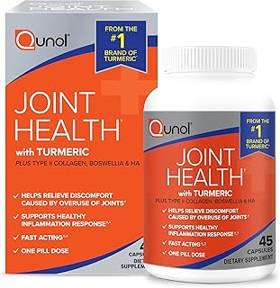 Qunol 5-in-1 Joint Support Supplement, Fast Acting, One Pill Dose, Support Healthy Inflammation Response & Discomfort Caused by Overuse of Joints, Alternative to Glucosamine Chondroitin MSM, 45 Count