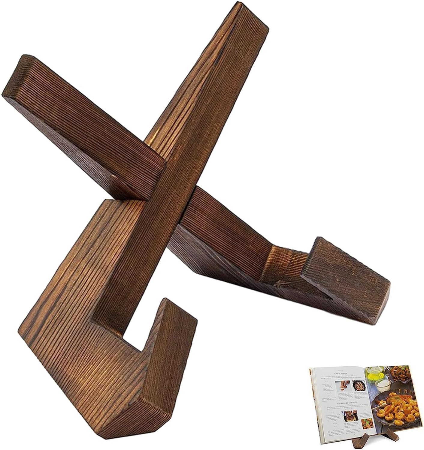 Wooden Cookbook Holder for Display Stand for Display Portable Recipe Book Holder Stand Cookbook Holder for Reading Cookbook Holder Stand for Kitchen Recipe Book Stands for Kitchen