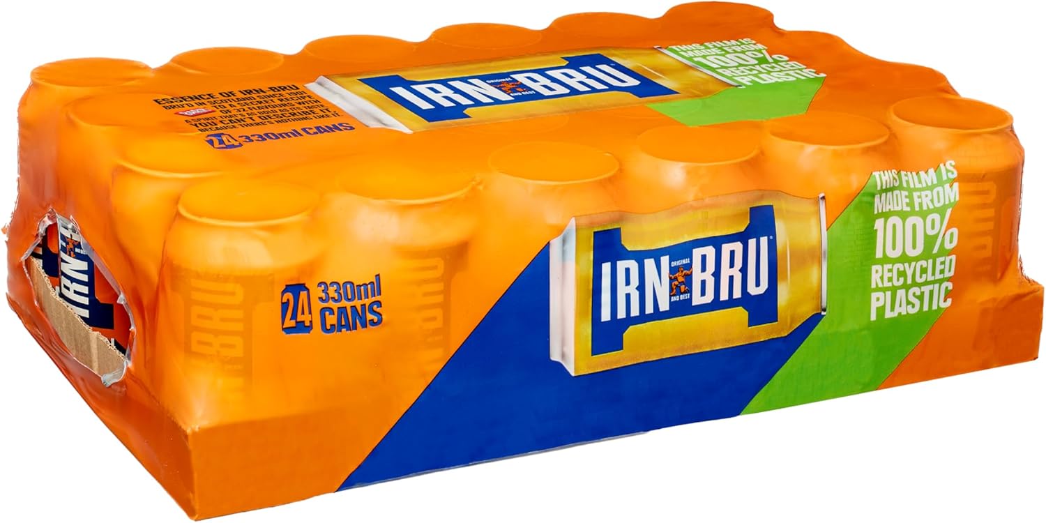 IRN-BRU Regular, 24 Pack Iconic Flavoured Fizzy Drinks Multipack Cans - 24 x 330ml Cans