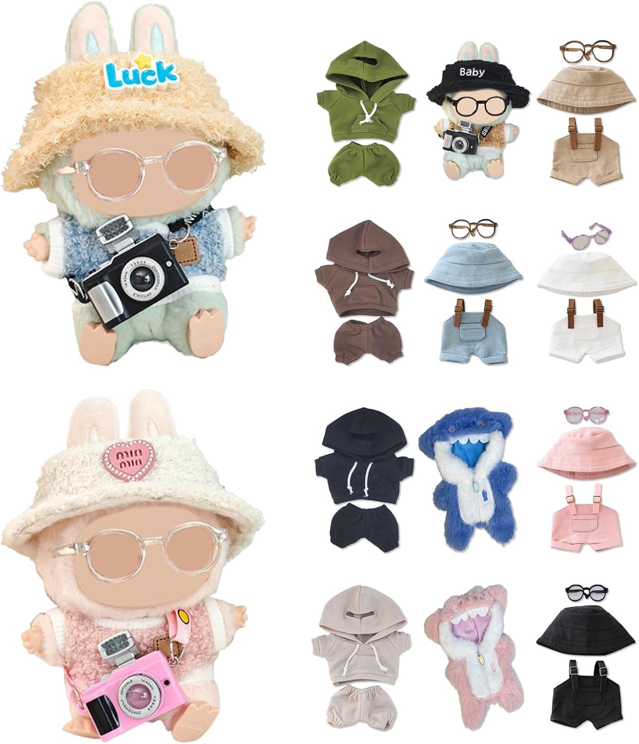 La-Bu-Bu Doll 17Cm Doll Clothes Set For Doll Accessories Suit (Nodoll Only Clothes),La-Bu-Bu Clothes, Cute Plush Clothes For 17Cm Doll Gifts For Boy And Girl,Stylish Crochet Outfit, Cute Dress Up Gift