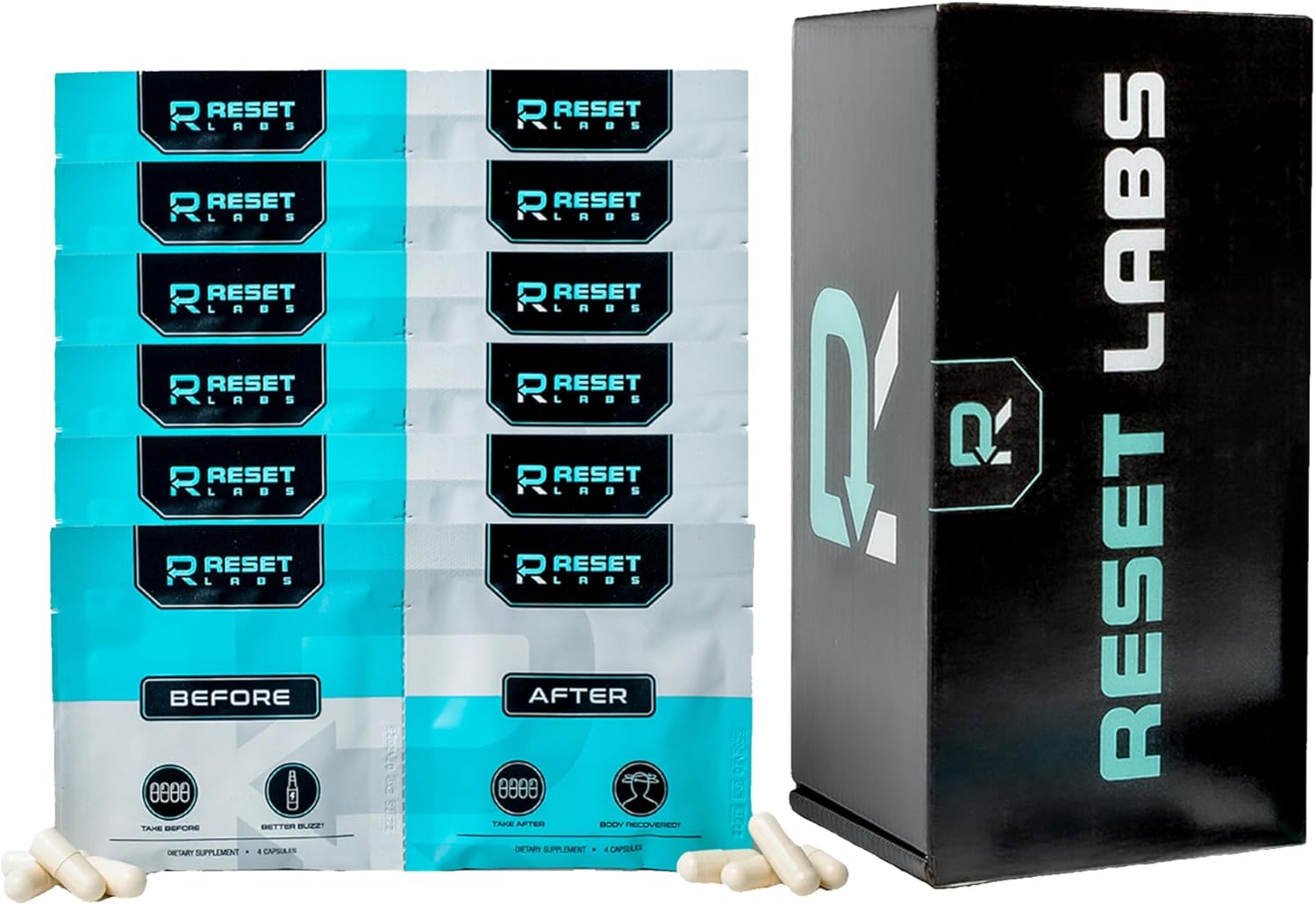 Before & After Drinking Pills - Dhm, Milk Thistle Supplements Extract - After Drinking Capsules with Liver Support - Restore Pill with Ginger, Electrolytes for Better Morning (6 Packet)