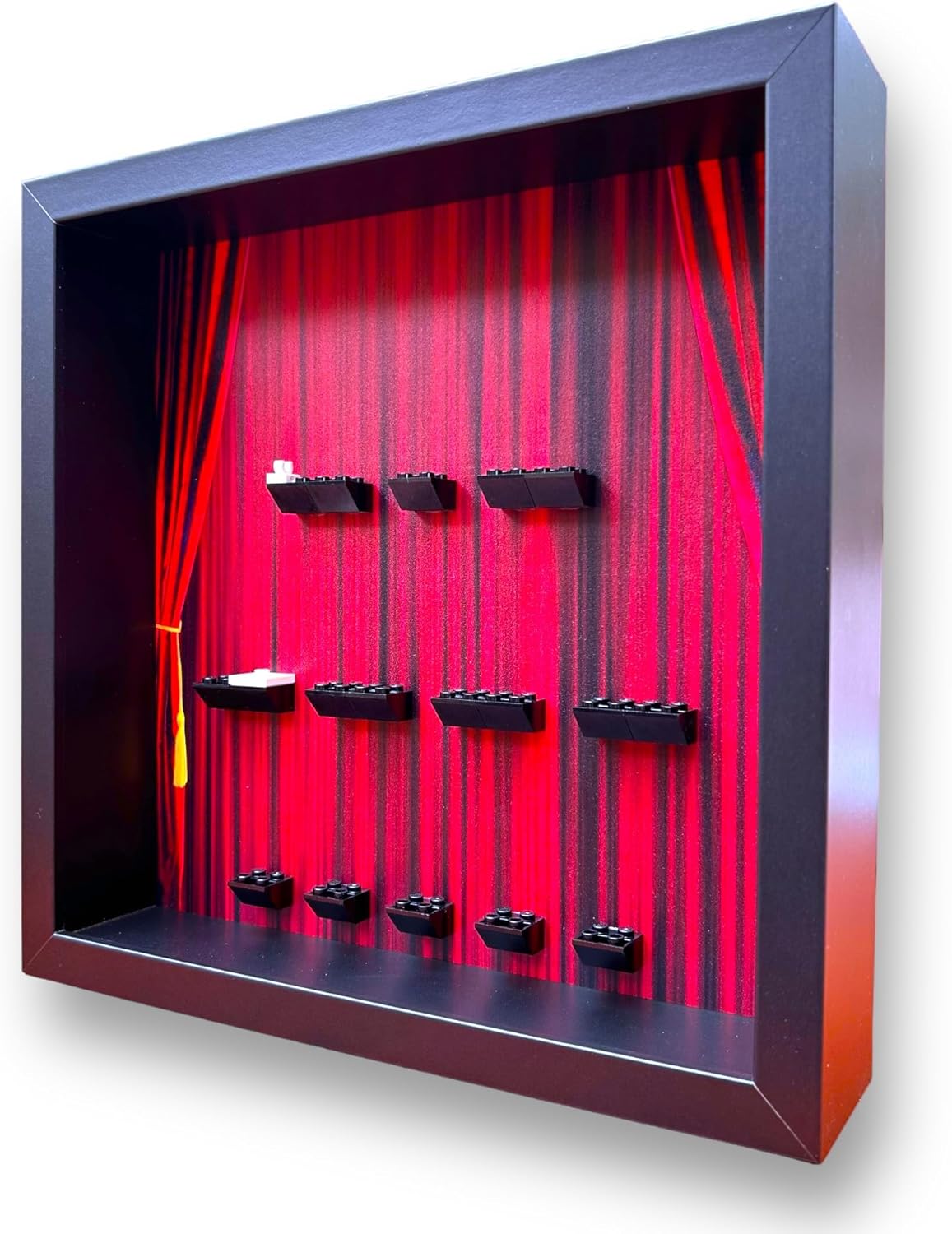 FRAMEPUNK Minifigure Display Case - for LEGO The Muppets Minifigures Series 71033 - Deep for accessories - Wall Mount or Free Stand - Removable Front for Easy Access - Black Frame