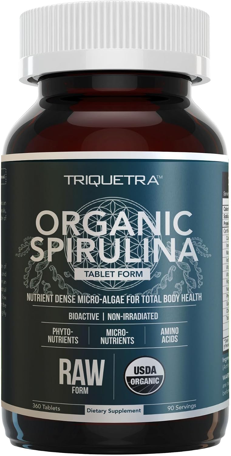 Organic Spirulina Tablets (360 Tablets) - Made with Parry® Spirulina