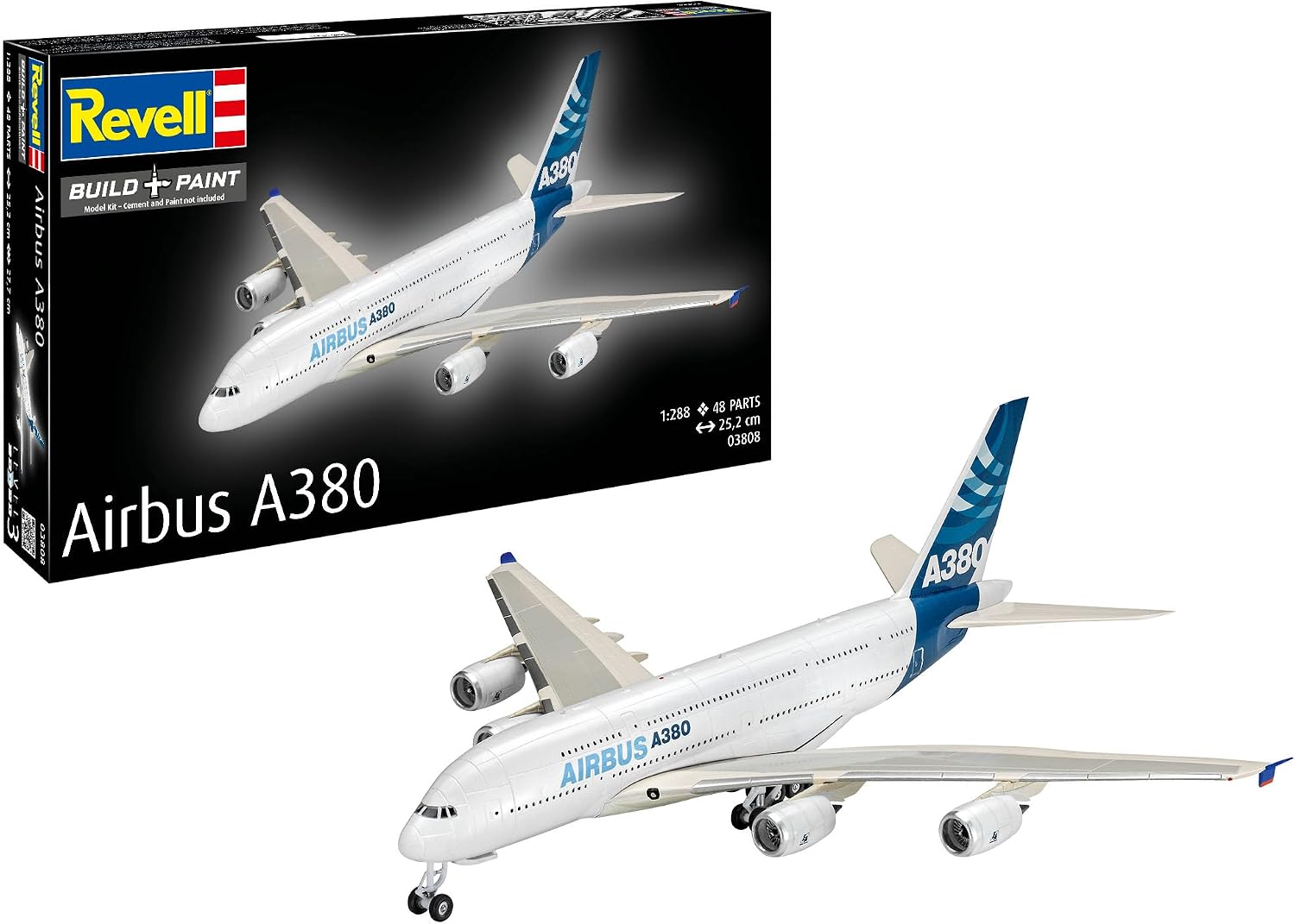 Revell 03808 Airbus A380 1:288 Scale - Unbuilt/Unpainted Plastic Model Kit