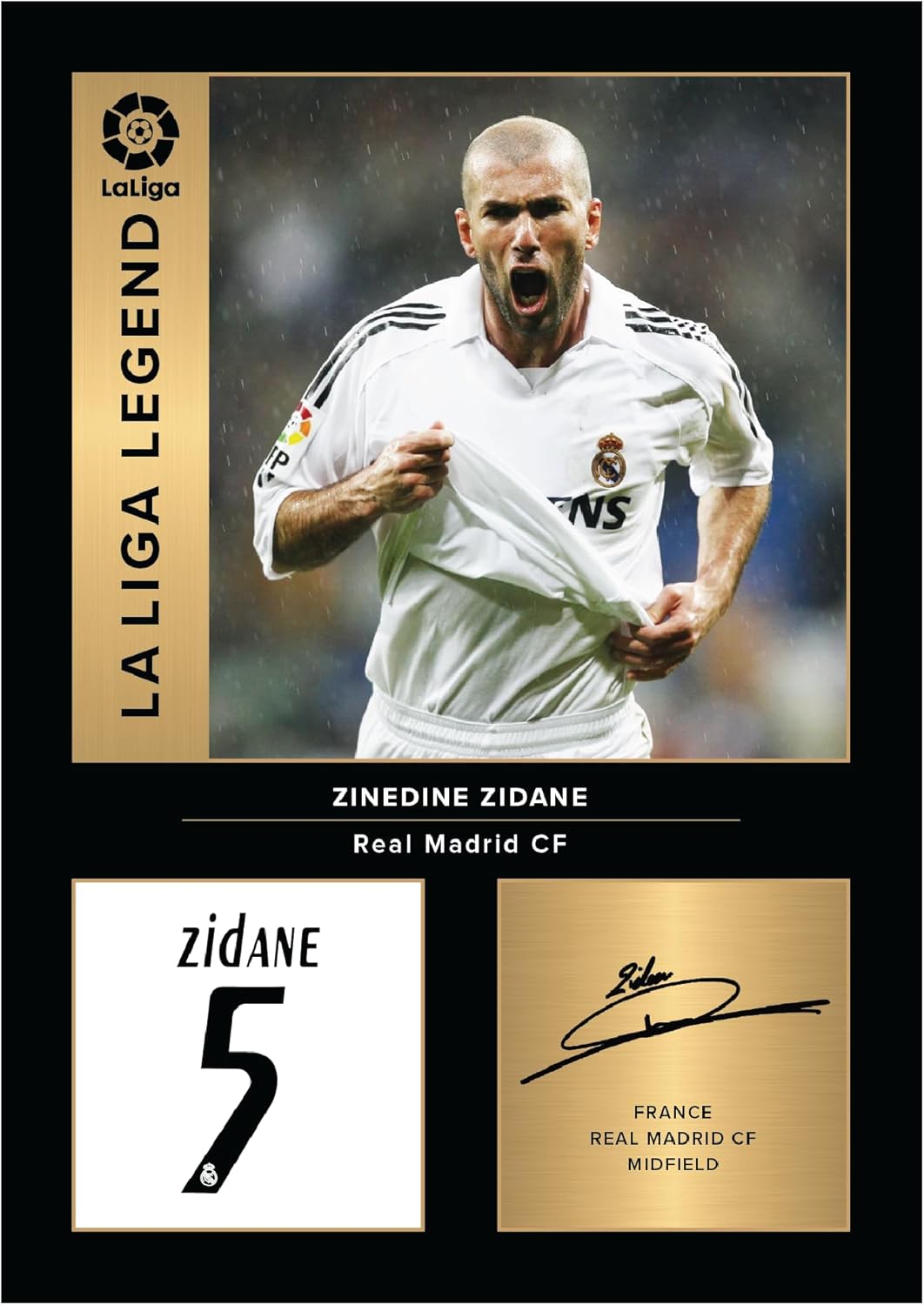 Icons Wall Art Zinedine Zidane Real Madrid Legends Signed A4 Printed Photo Picture Display Gift For Real Madrid Fans Digitally Reproduced Signature Unframed