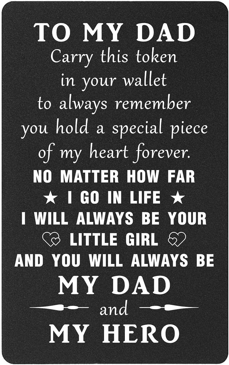 TANWIH Dad Gifts from Daughter I Will Always Be Your Little Girl - Dad Wallet Card, Father Daughter Gifts, Personalized Christmas Stocking Stuffers for Men, Veterans Fathers Day Birthday Card